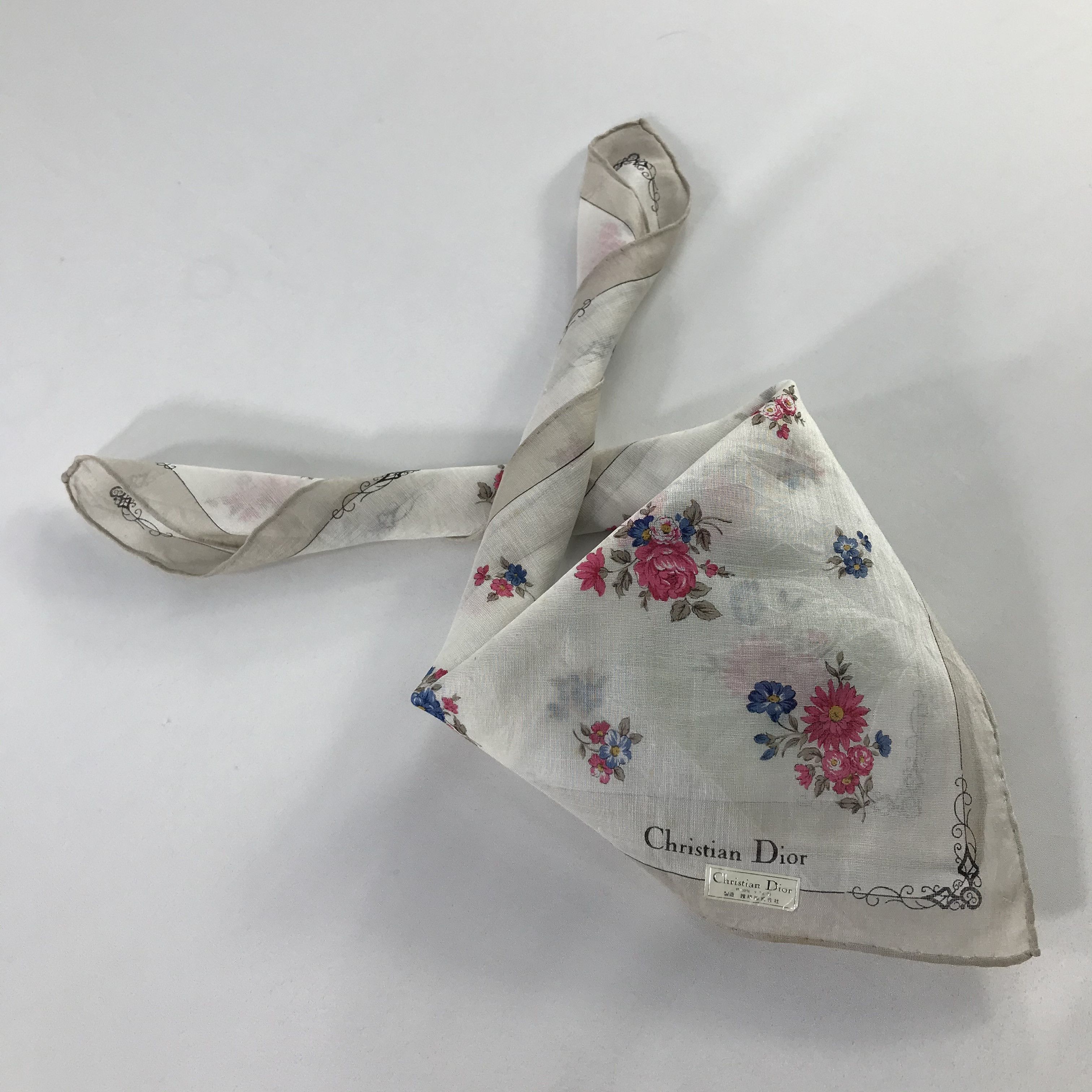 Christian Dior Monsieur × Vintage Christian Dior Bandana / Handkerchief / Neckerchief - S627 Size ONE SIZE - 4 Thumbnail