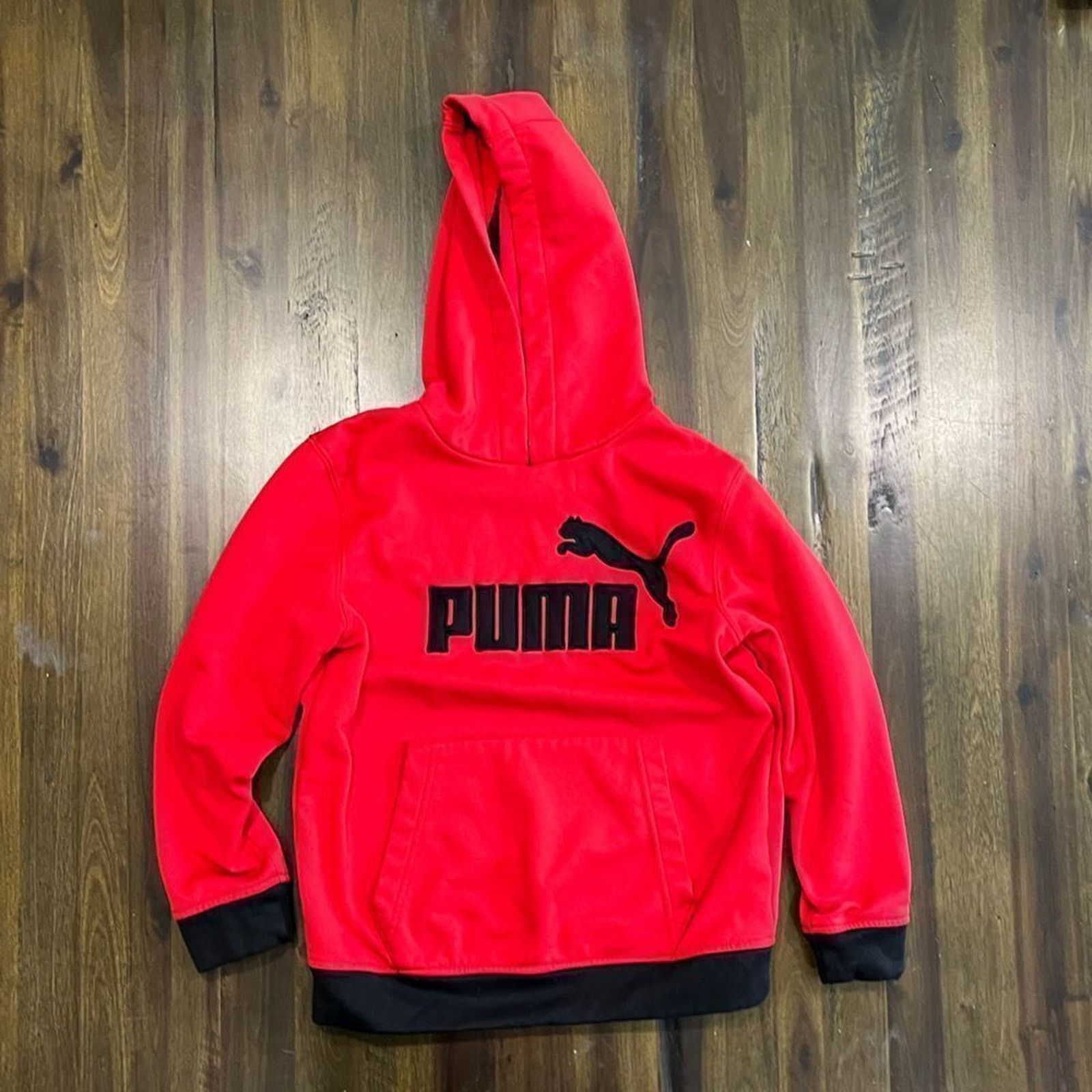 Puma Puma Kids Hoodie Red and Black Fleece - Size S Size S / US 4 / IT 40 - 1 Thumbnail