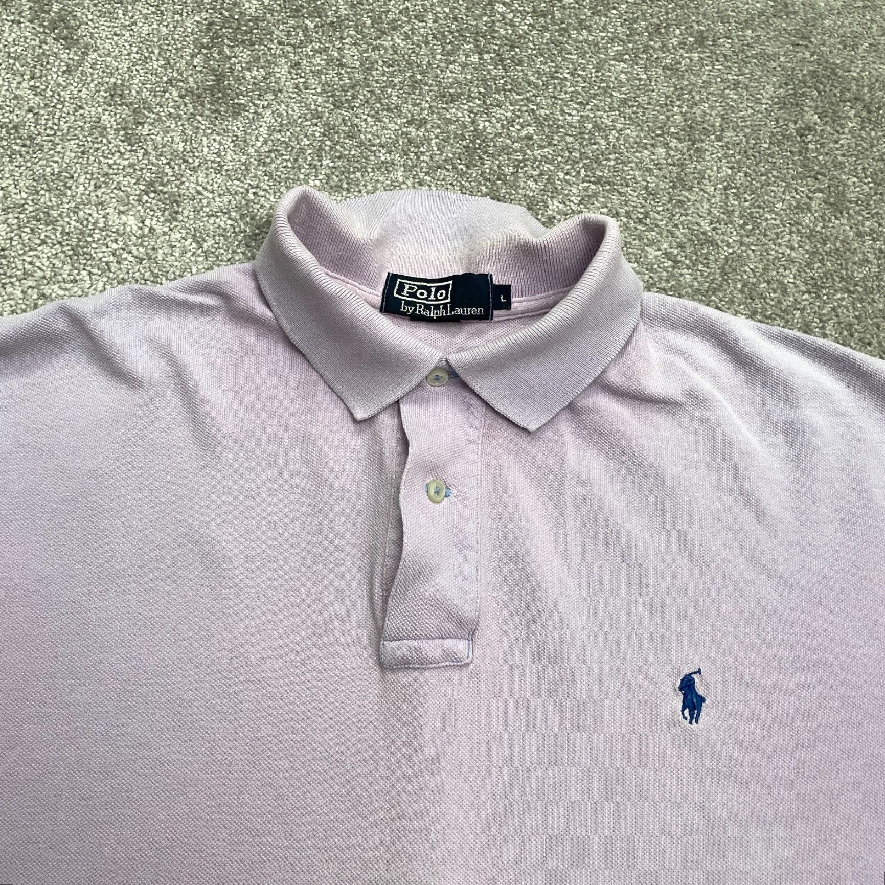 Ralph Lauren VINTAGE Ralph Lauren Polo Shirt Men XL Cotton Casual Preppy Lavender Purple Size US XL / EU 56 / 4 - 3 Thumbnail