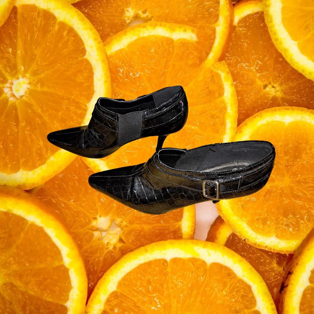 Other Kelly & Katie Black Snake Skin Printed Pointed Toe Heels Siz Size US 8 / IT 38 - 1 Thumbnail
