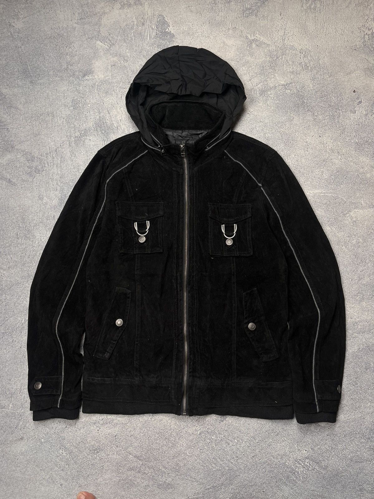 In The Attic In The Attic Suede Jacket Hidden Hooded Size US L / EU 52-54 / 3 - 7 Thumbnail