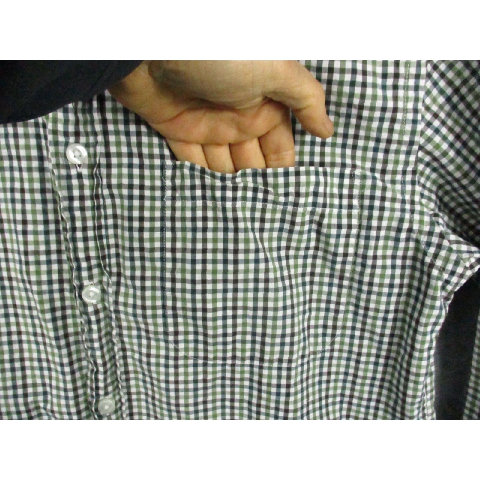 Orvis VINTAGE ORVIS Shirt Medium Men's Green Gray Plaid Button Long Sleeve Cotton Pocketed Size US M / EU 48-50 / 2 - 2 Thumbnail