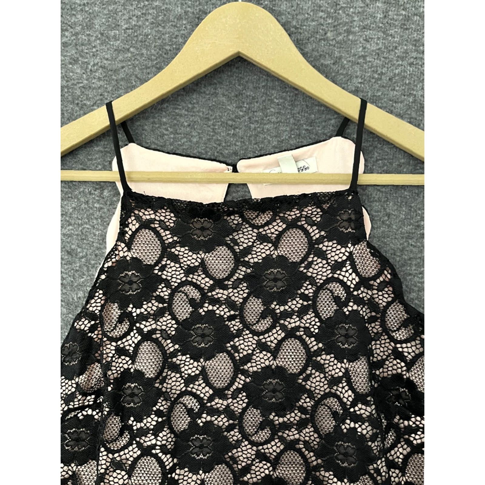 Vintage Speechless Black Lace Dress Mini XL Sleeveless Formal Party Cocktail Floral Square Neck Women's XL Black Size XL / US 12-14 / IT 48-50 - 3 Thumbnail