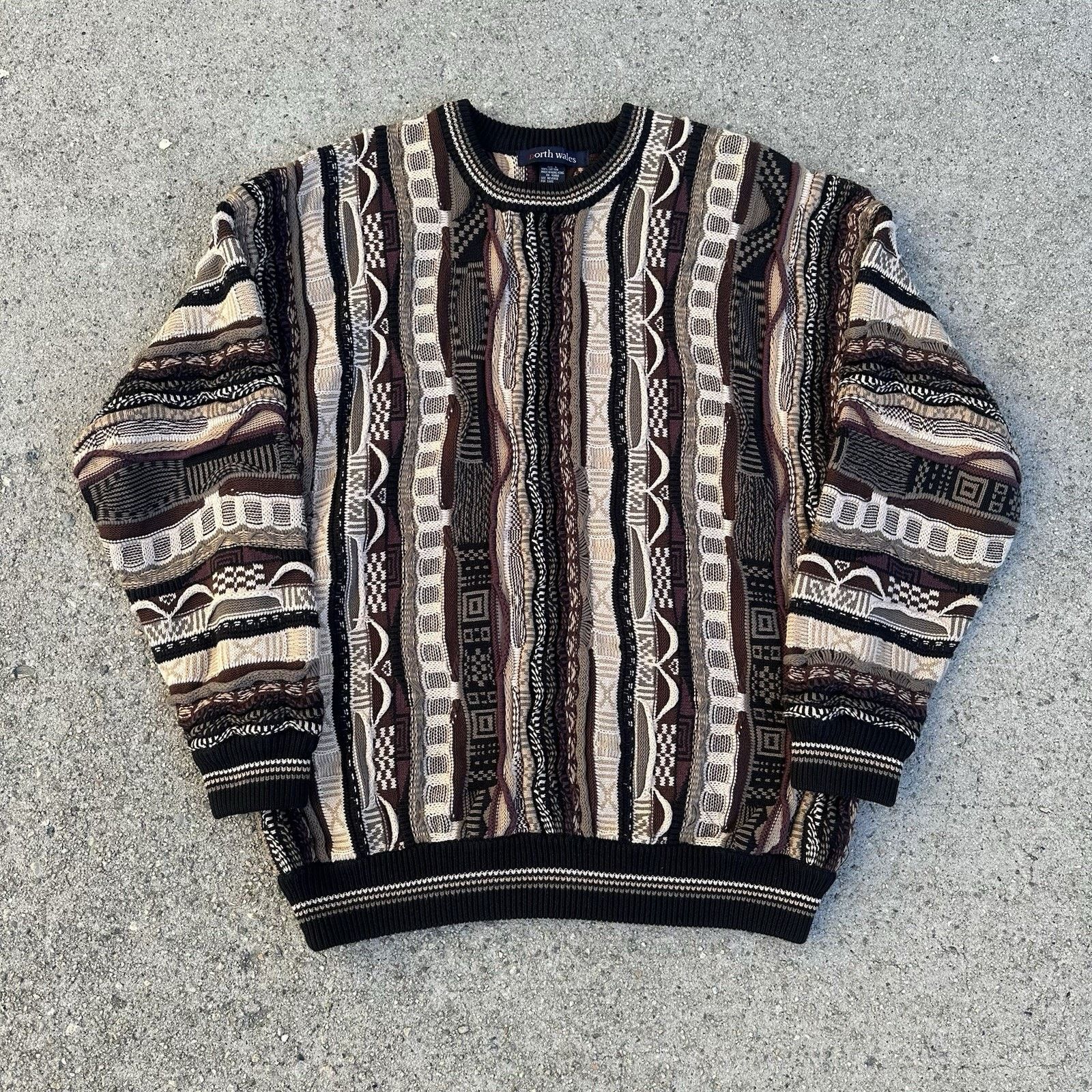 Coogi Vintage North Wales Coogi Like Knit Sweater Biggie Smalls Size US L / EU 52-54 / 3 - 1 Thumbnail