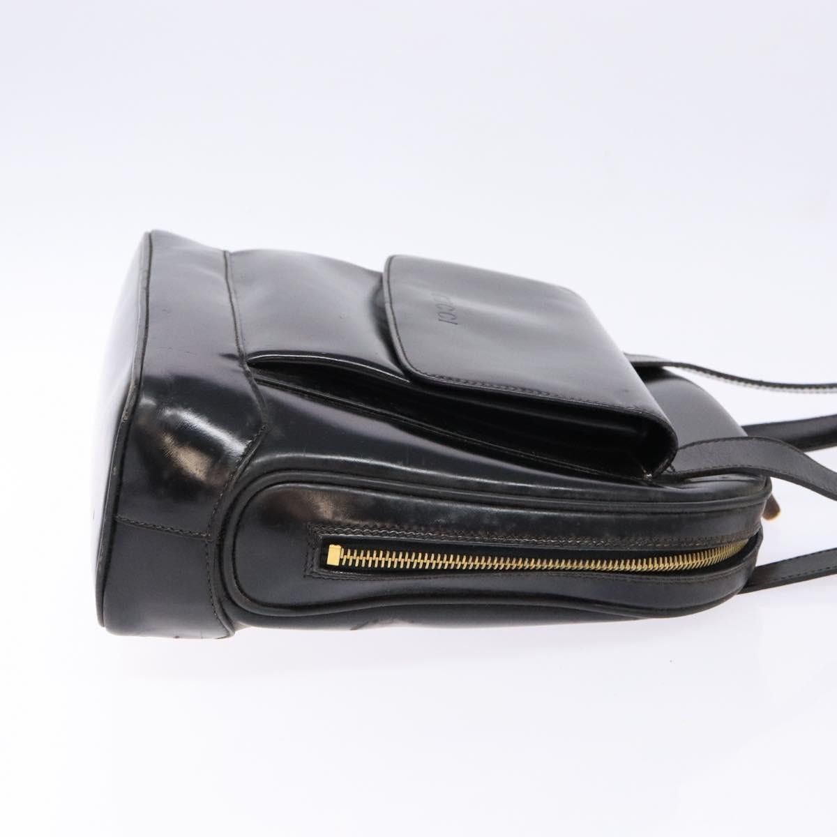 Gucci GUCCI Bamboo Shoulder Bag Patent Leather Black Gold Size ONE SIZE - 4 Thumbnail