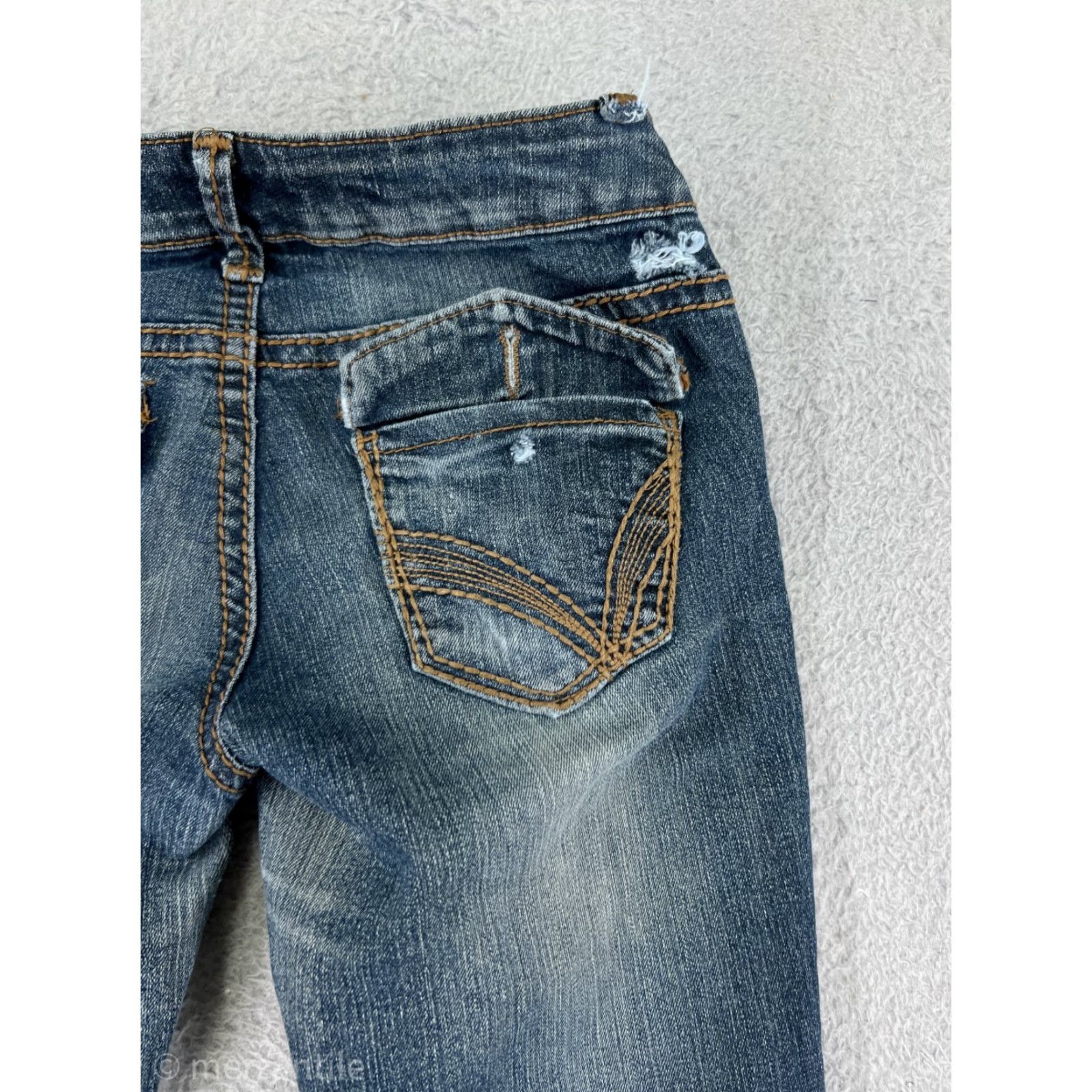 Vintage Bongo Jeans Women 3 Bootcut Blue Denim Cotton 5-Pocket Distressed Zipper Stretch Vintage: No (adjust to rules) Size 26" / US 2 / IT 38 - 3 Thumbnail