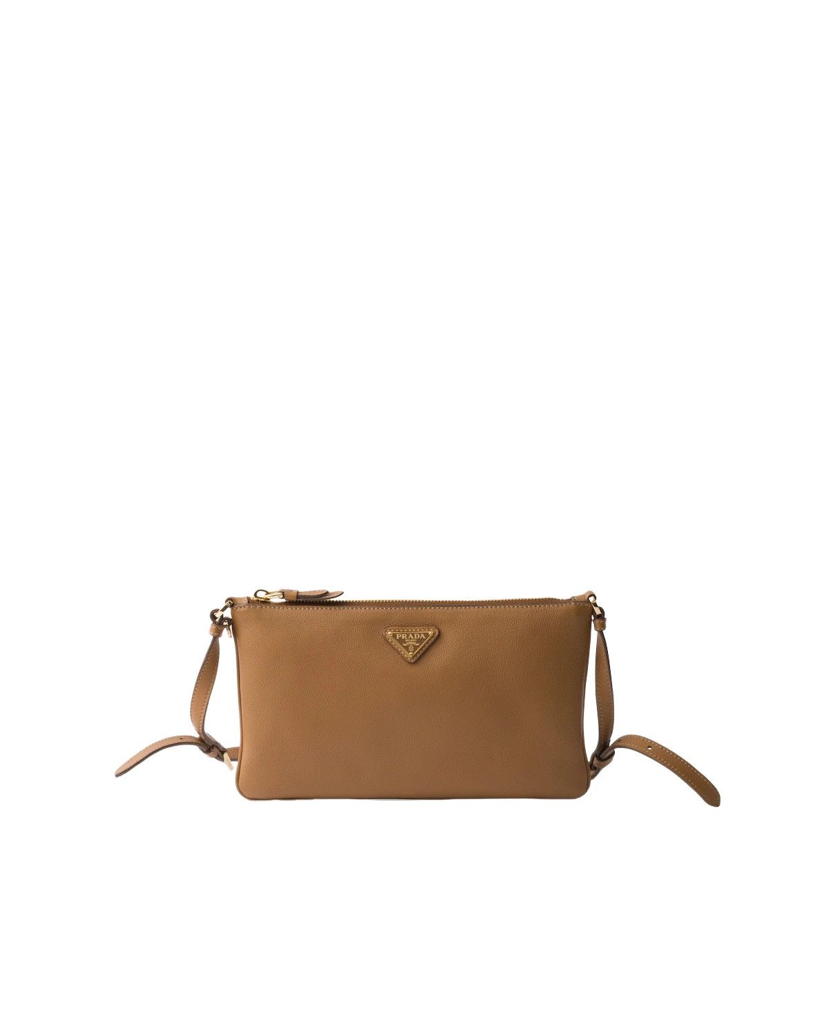 Prada PRADA $1750 Caramel Leather Pouch New And Authentic Size ONE SIZE - 1 Thumbnail
