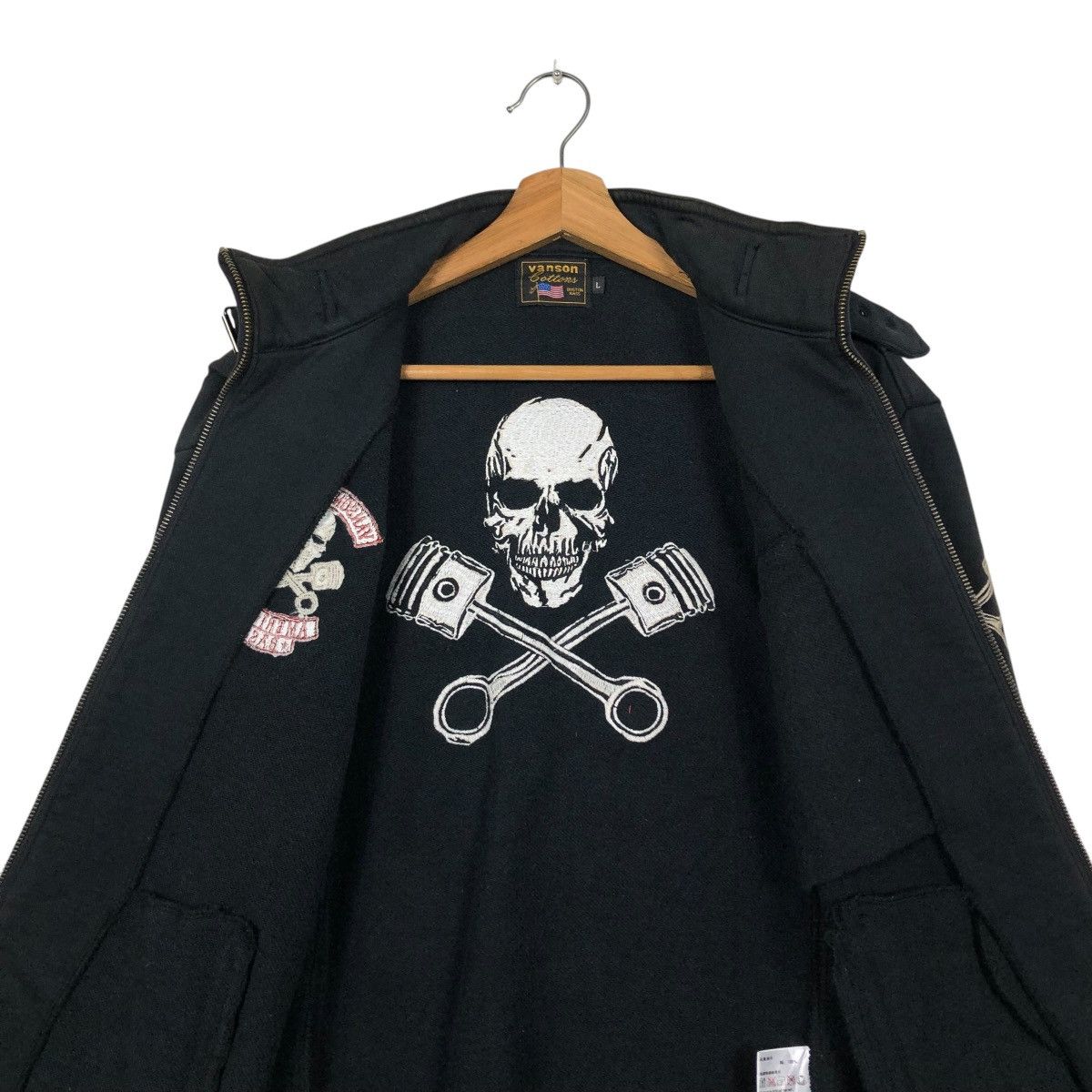 Vanson Leathers 🔥MEGA RARE VANSON LEATHER SKELETON BONES BIKER JACKET Size US L / EU 52-54 / 3 - 16 Thumbnail