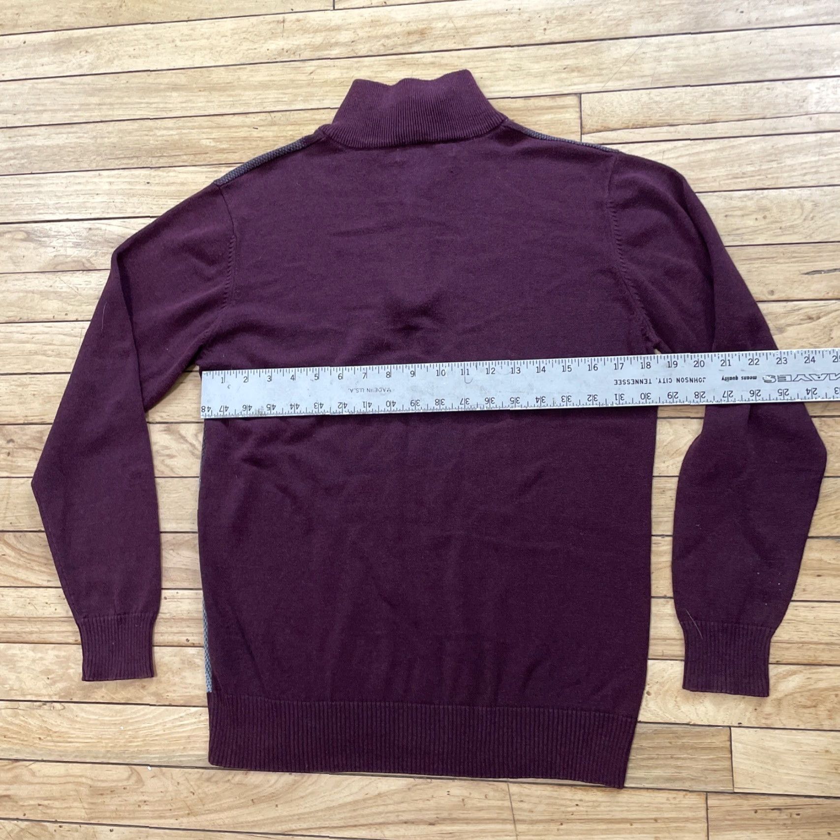 Vintage METHOD Sweater Men S 1/4 Zip Argyle Diamond Preppy Dark Academia Red Maroon Grey Diamond Knit Size US S / EU 44-46 / 1 - 7 Thumbnail