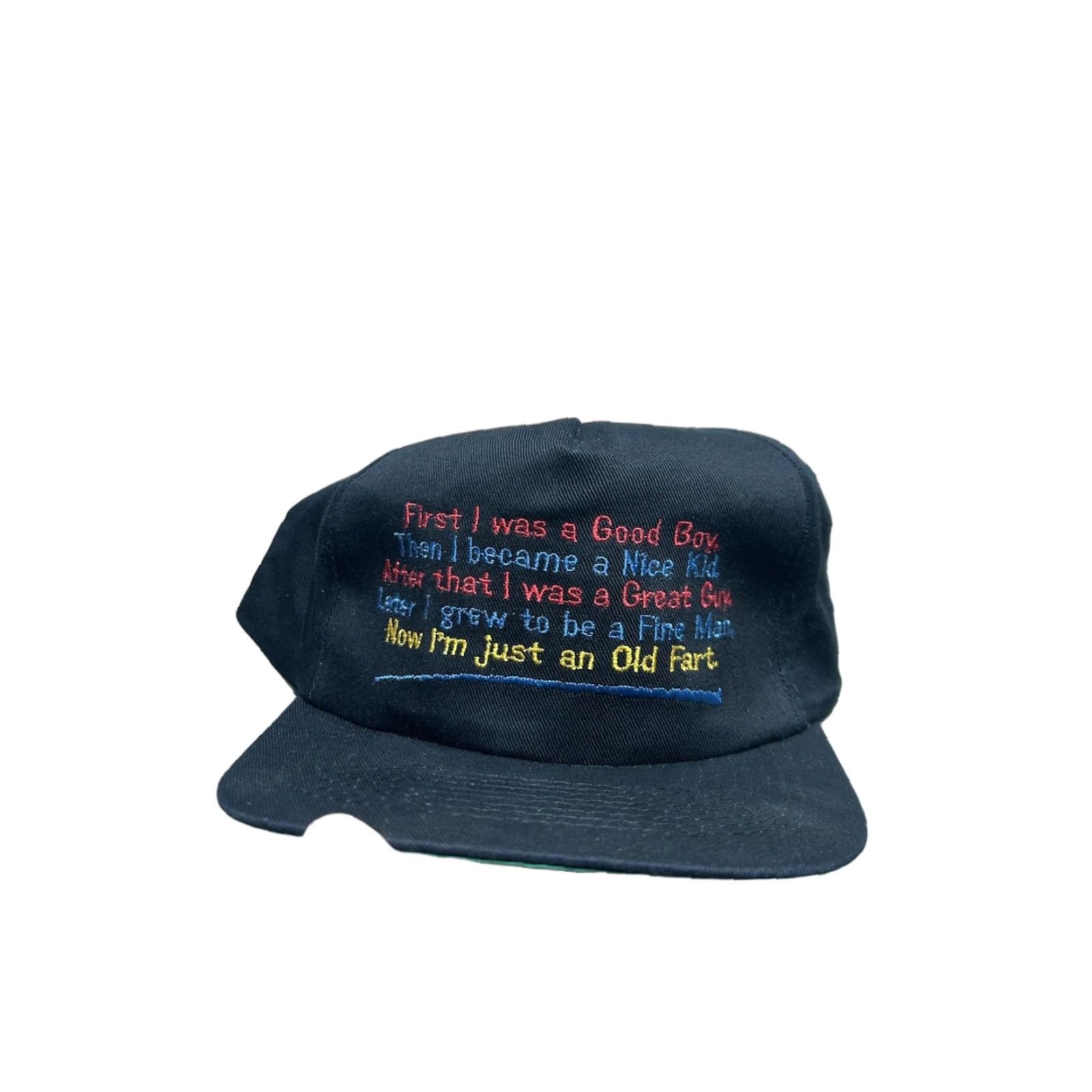 Vintage VINTAGE SnapBack Hat Cap Old Fart Funny Joke Humor Novelty Black Embroidered Men Adjustable Snapback Size ONE SIZE - 1 Thumbnail