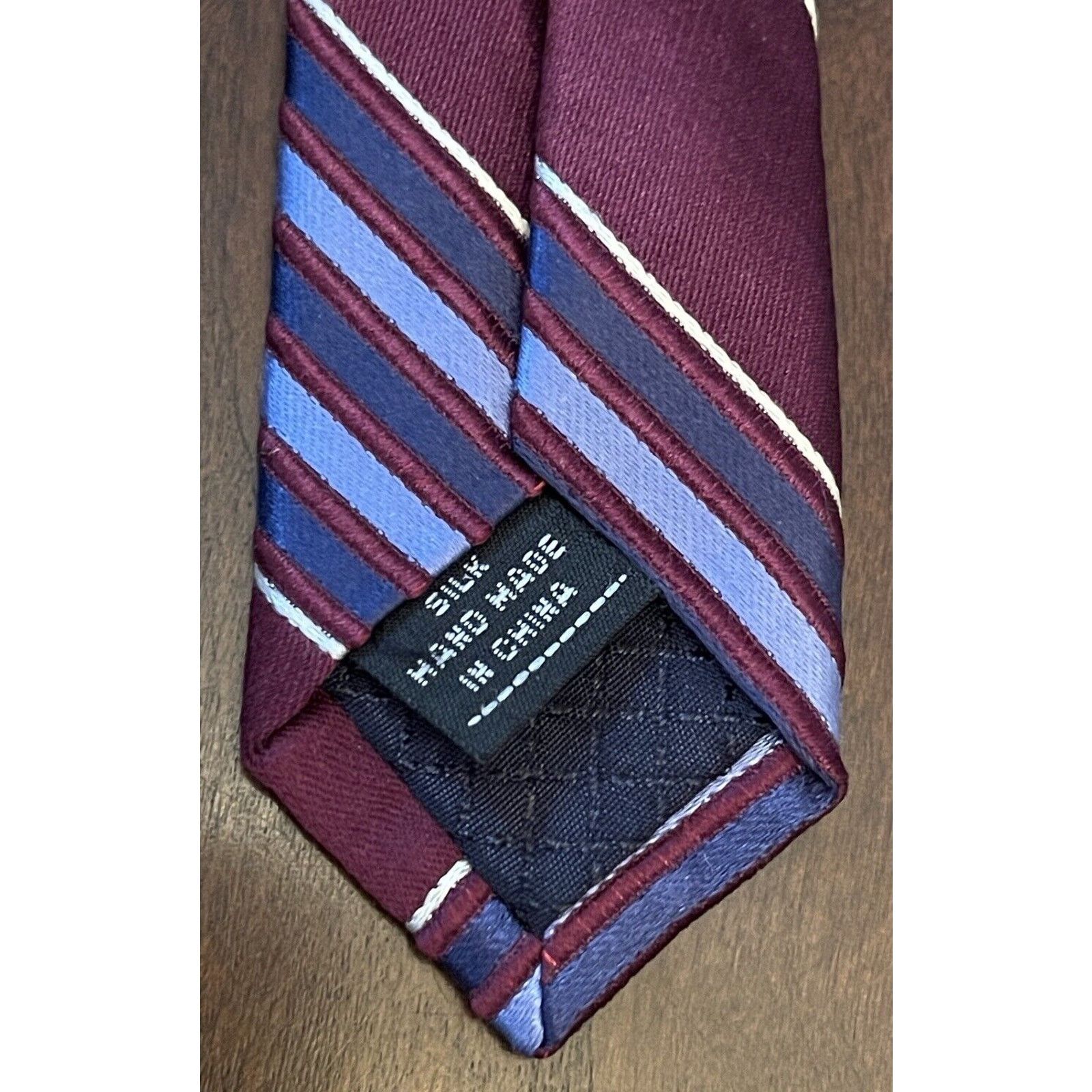 Jones New York Jones New York Burgundy Blue Hand Made Silk Made In China Size ONE SIZE - 7 Thumbnail