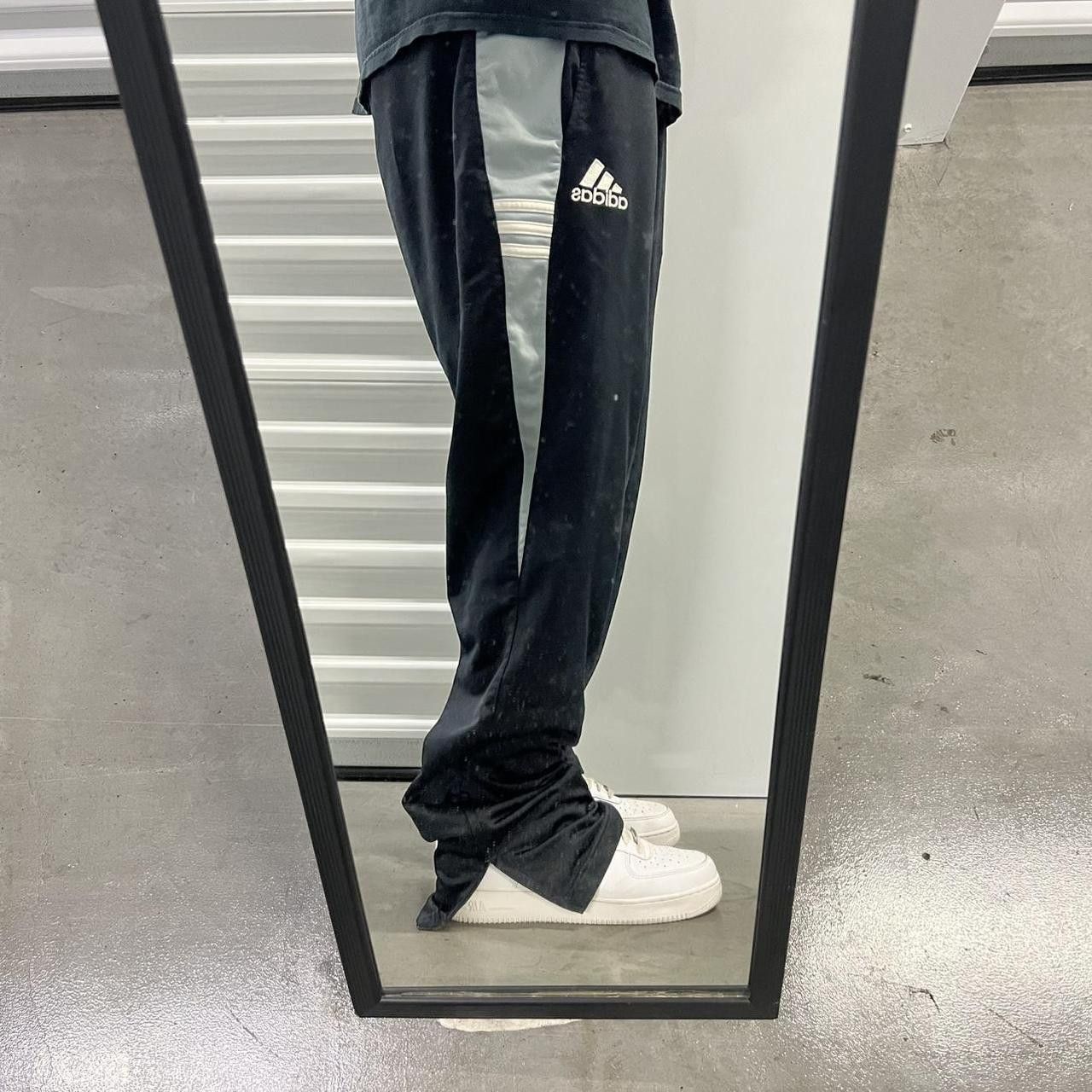 Adidas × Vintage Vintage Y2K Adidas Black Storm Soccer Striped Trackpants! Size US 34 / EU 50 - 1 Thumbnail