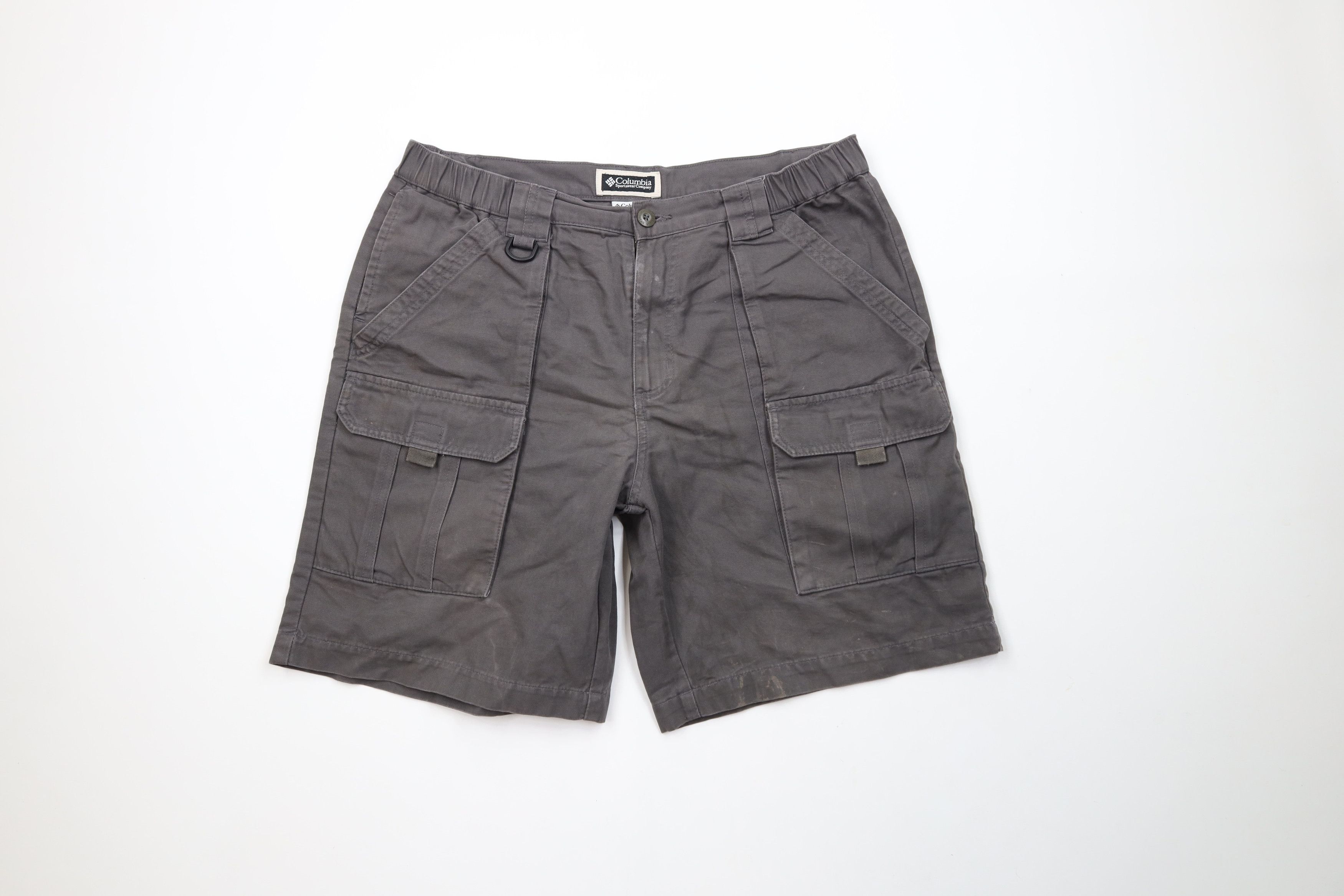 Columbia × Vintage Vintage Columbia Above Knee Heavy Cargo Shorts Gray Cotton Size US 34 / EU 50 - 1 Thumbnail