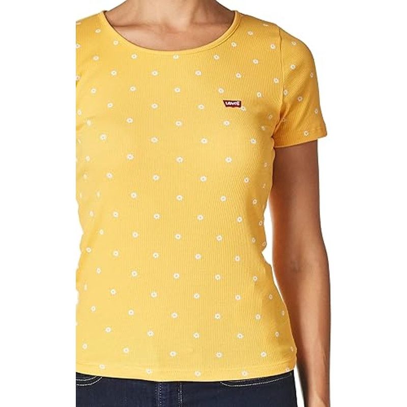 Levi's Levi's Daisy Floral Short Sleeve Ribbed Knit T-Shirt Honey M Size M / US 6-8 / IT 42-44 - 2 Thumbnail