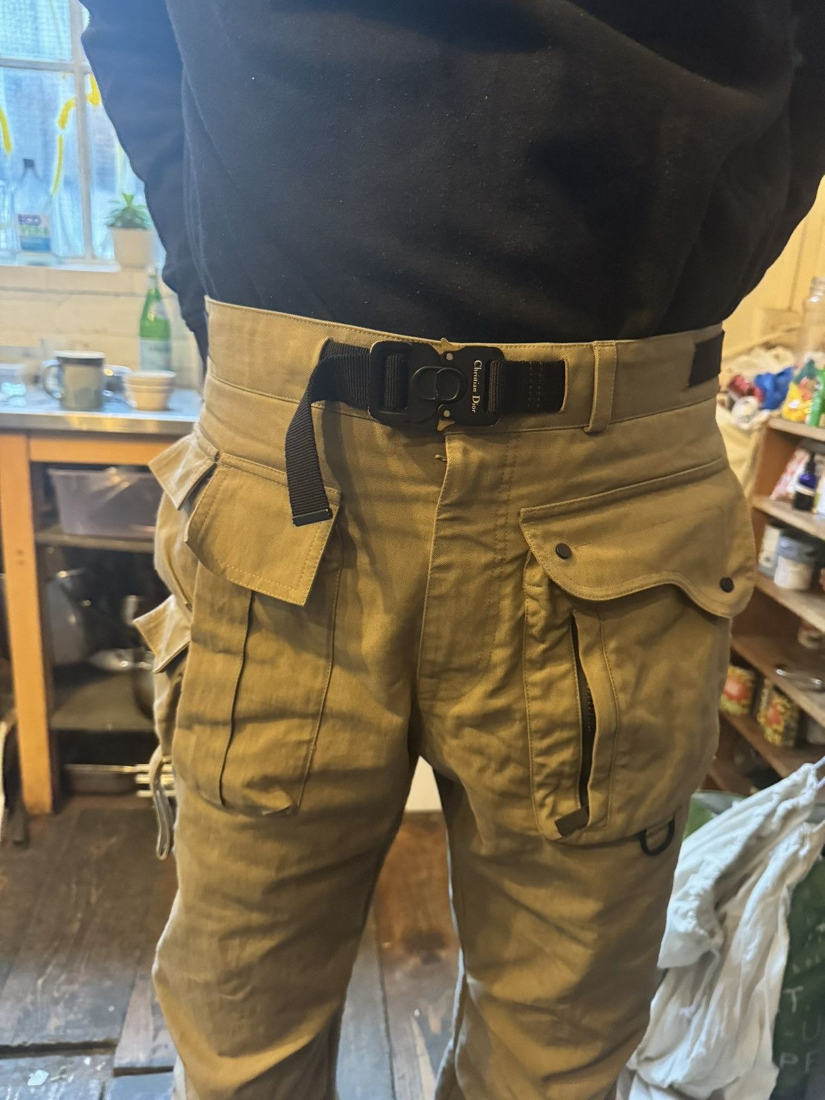 Dior Dior Homme Men’s Cargo Trouser’s Khaki With Pockets & Belt Size US 30 / EU 46 - 7 Thumbnail