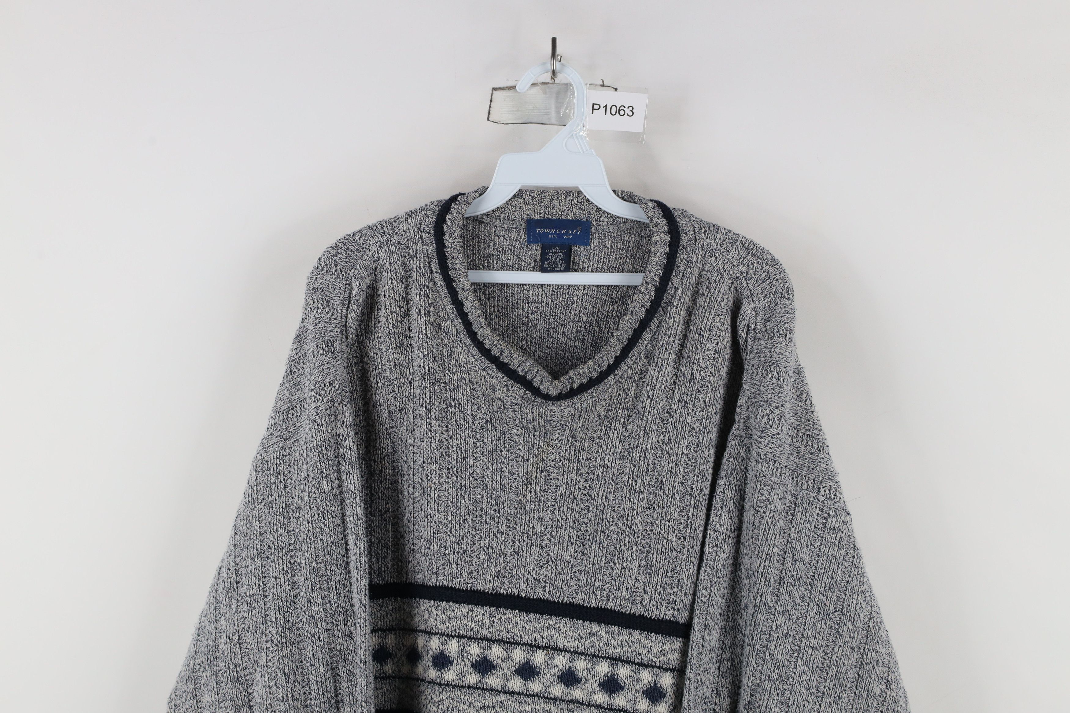 Vintage Vintage 90s Streetwear Fair Isle Ribbed Knit Sweater USA Size US L / EU 52-54 / 3 - 2 Thumbnail