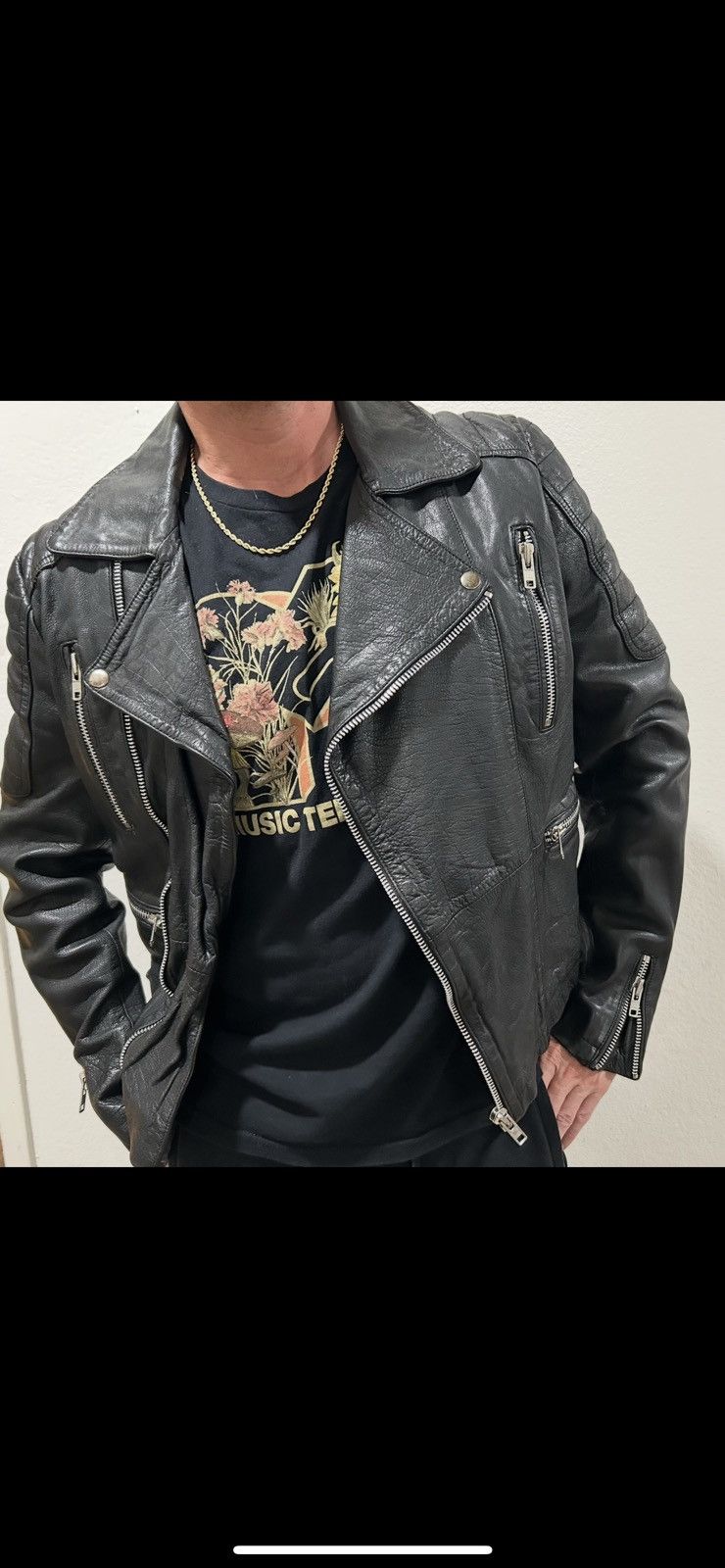 Topman Topman Leather Black Jacket Size US M / EU 48-50 / 2 - 1 Thumbnail