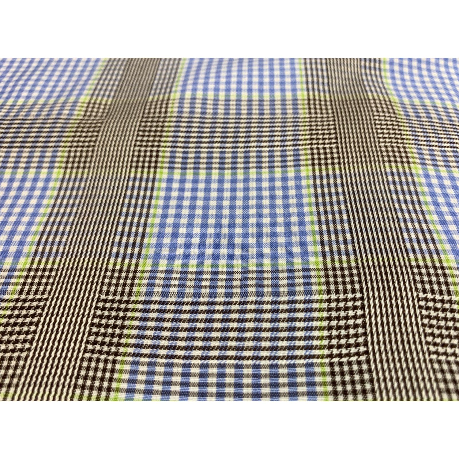 Vintage Visconti Uomo Dress Shirt XL Blue Brown Glenplaid 100% Cotton Long Sleeve Mens Size US XL / EU 56 / 4 - 7 Thumbnail
