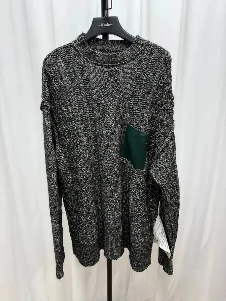 Maison Margiela 6XL Maison Margiela MM6 Leather Patch Knitwear Sweater-2505 Size US XL / EU 56 / 4 - 1 Thumbnail