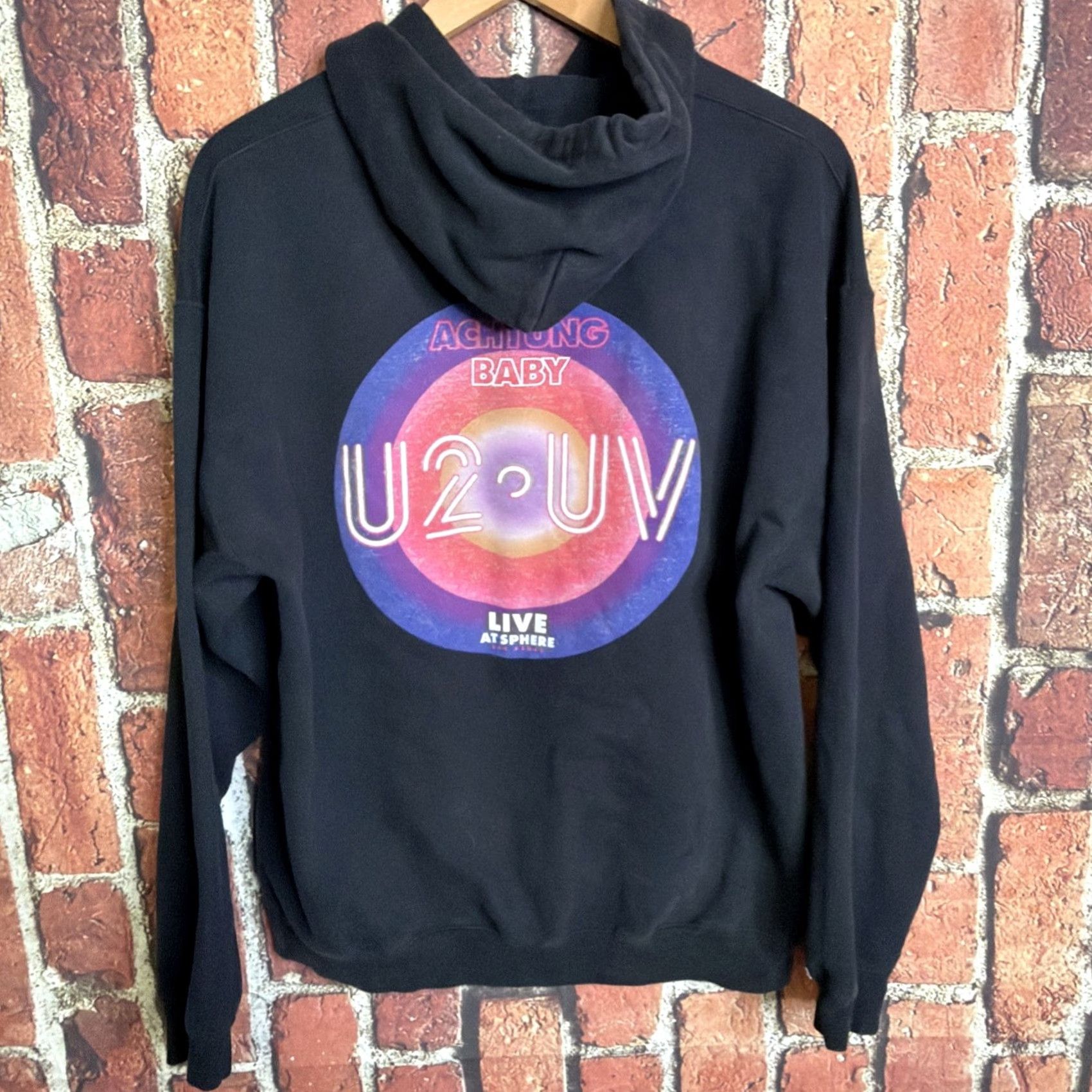 Gildan U2 UV Live At Sphere Concert Las Vegas Men's Black Hoodie Sweatshirt Size Large Size US L / EU 52-54 / 3 - 3 Thumbnail