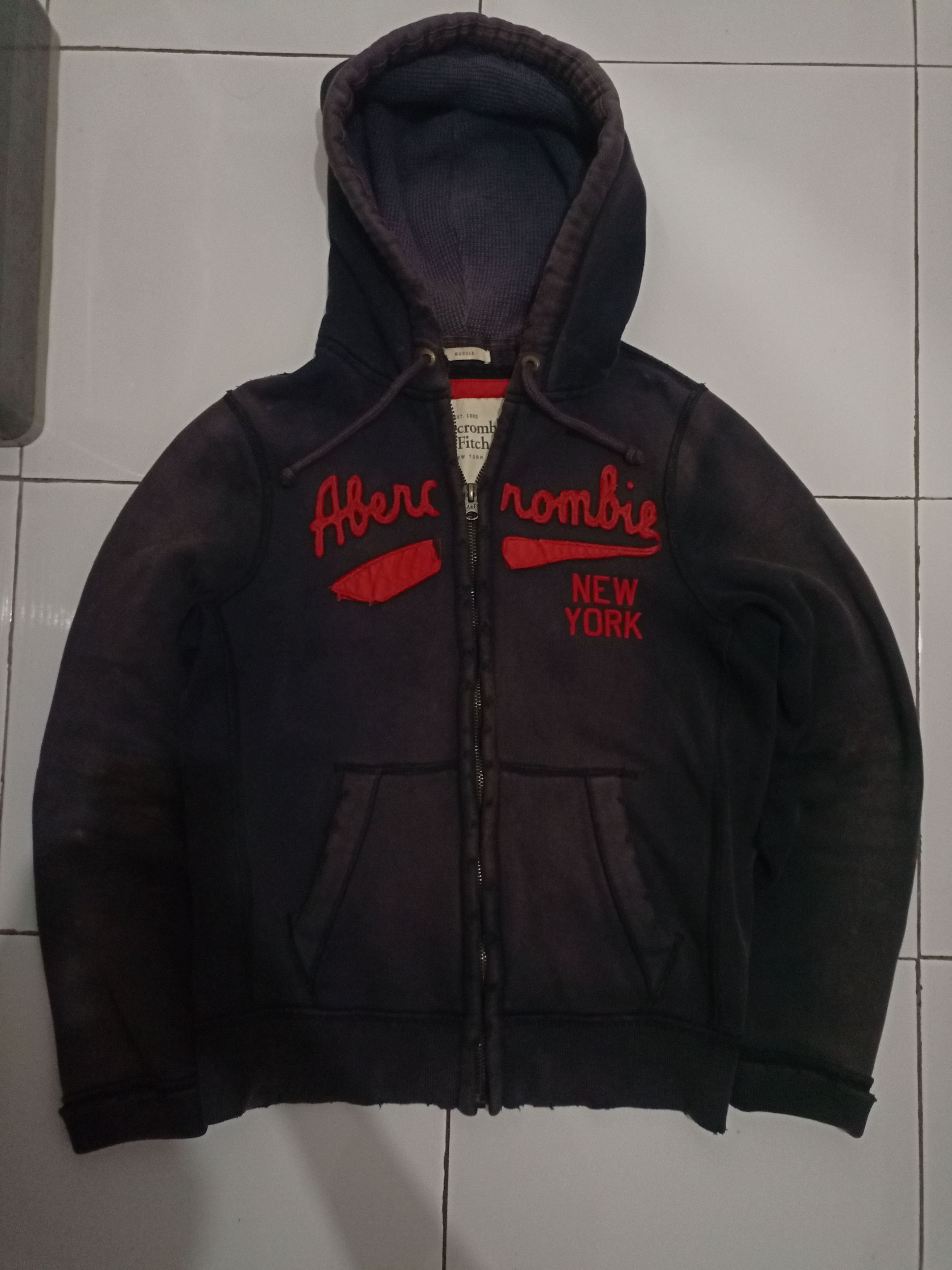Y2K Abercrombie & Fitch Thrashed Zipper Hoodie Opium Style