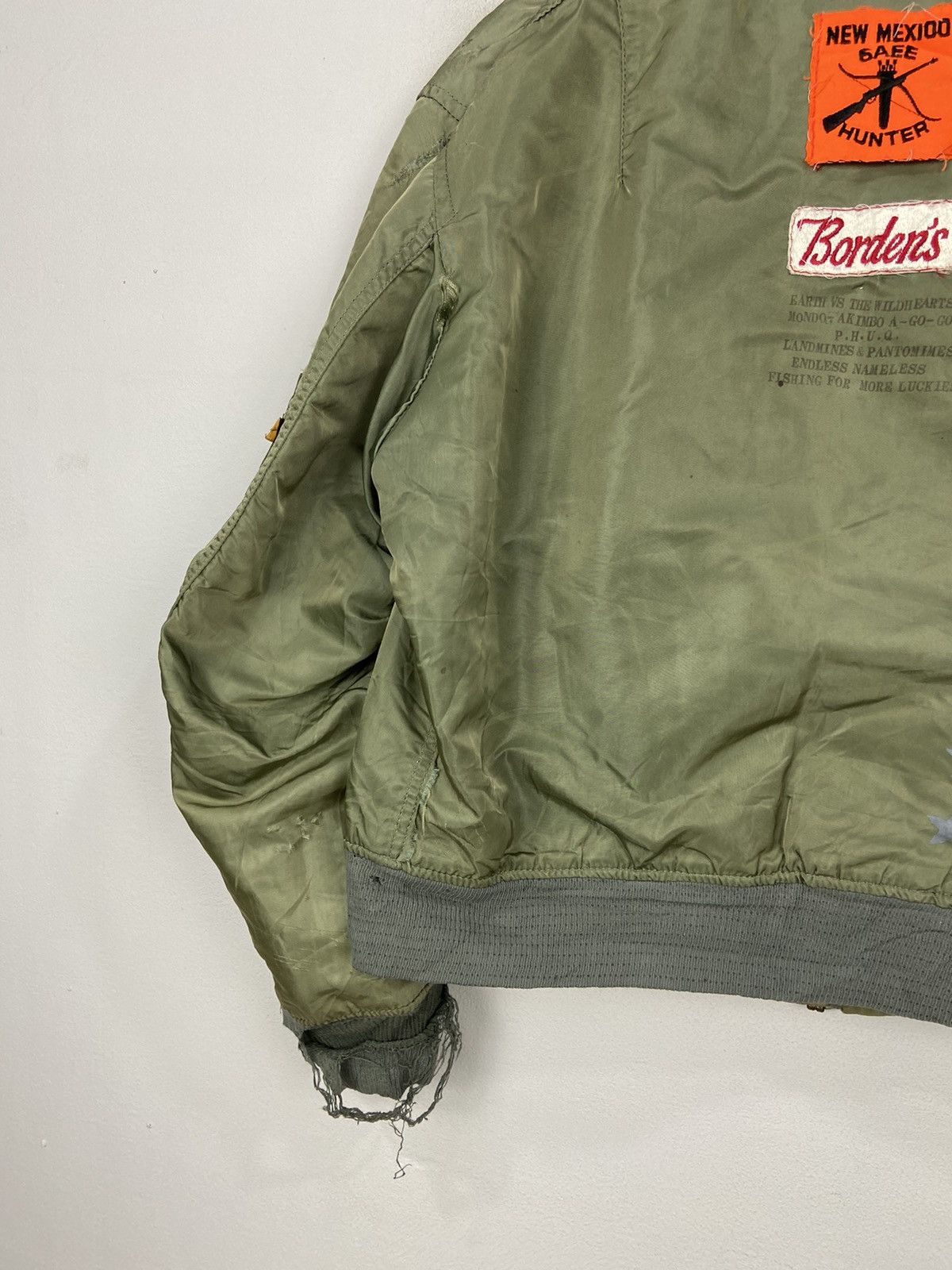 Alpha Industries MA 1 Crazy Design The Wildhearts Worn Distressed Jacket Size US L / EU 52-54 / 3 - 19 Thumbnail