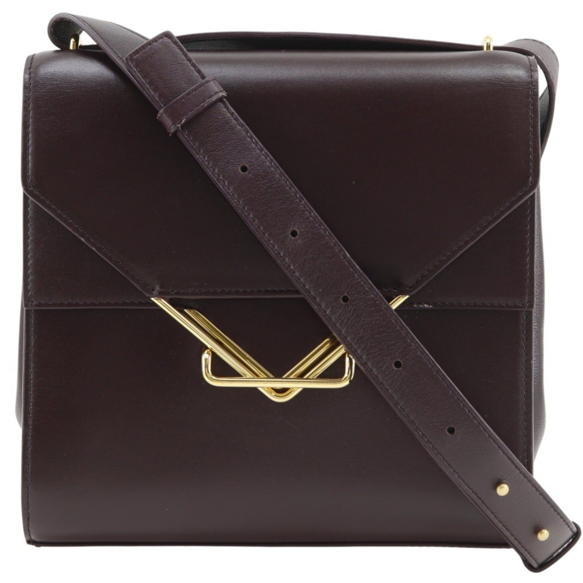 Bottega Veneta Bottega Veneta The Clip Shoulder Bag, Leather, Purple, Flap, Women's Size ONE SIZE - 1 Thumbnail
