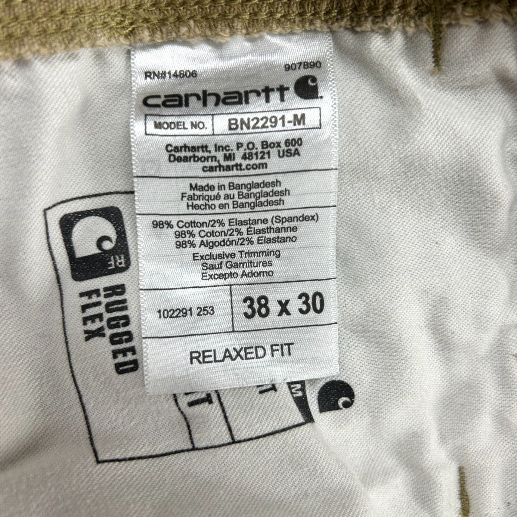 Carhartt Carhartt Pants Mens 38x30 Brown Tan Carpenter Rugged Flex Relaxed Cotton Stretch Size US 38 / EU 54 - 4 Thumbnail