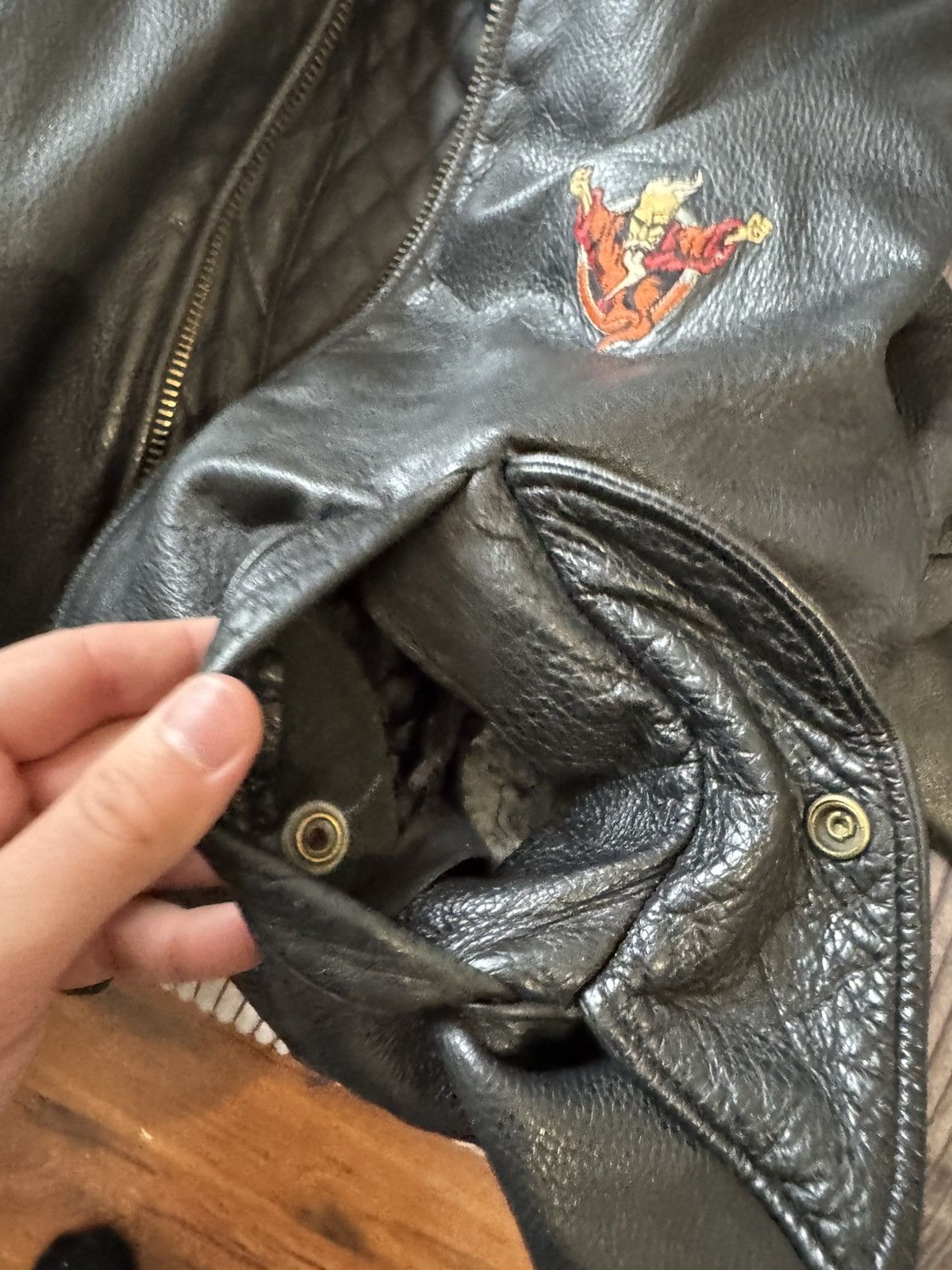 Thunderdome Rare 90s Thunderdome Leather Bomber Jacket Gabber Hardcore Size US XL / EU 56 / 4 - 20 Thumbnail