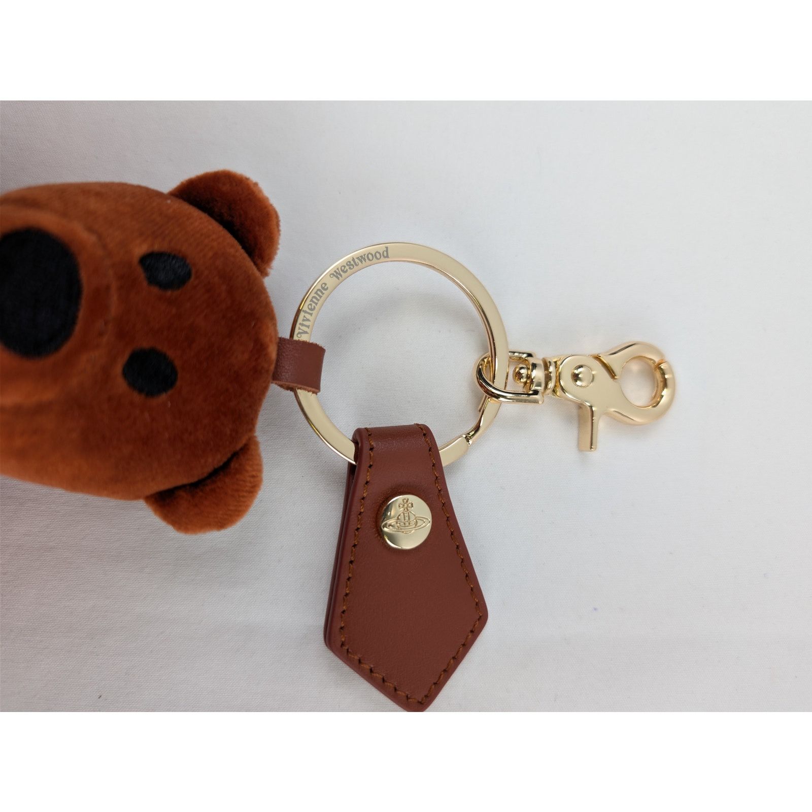 Vivienne Westwood o1rshd1 Size: OS / Teddy Bear Keyring in Burnt Orange Velvet Size ONE SIZE - 3 Thumbnail