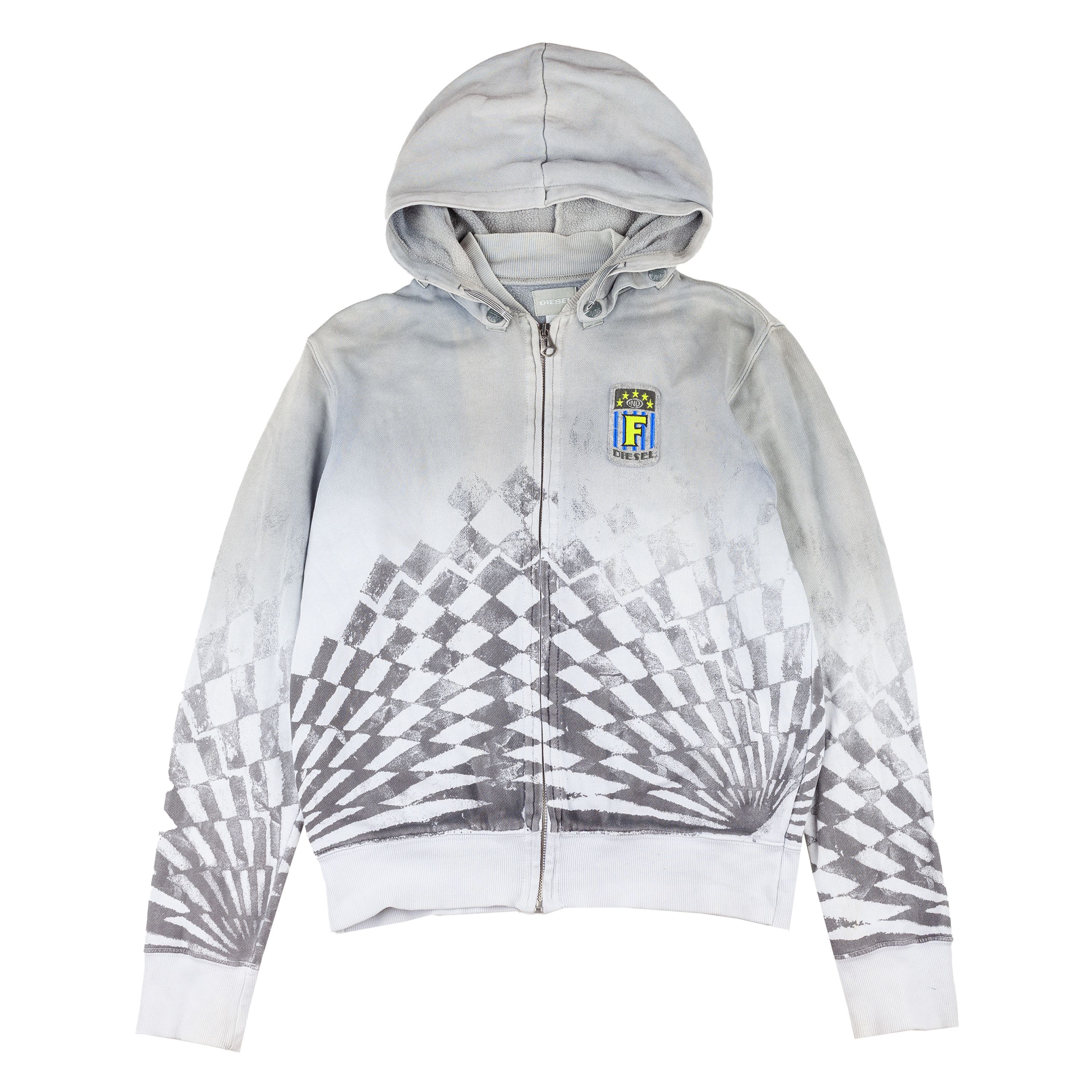 Diesel Diesel Zip Up Gray Checkered Hooded Jacket Size US XL / EU 56 / 4 - 1 Thumbnail