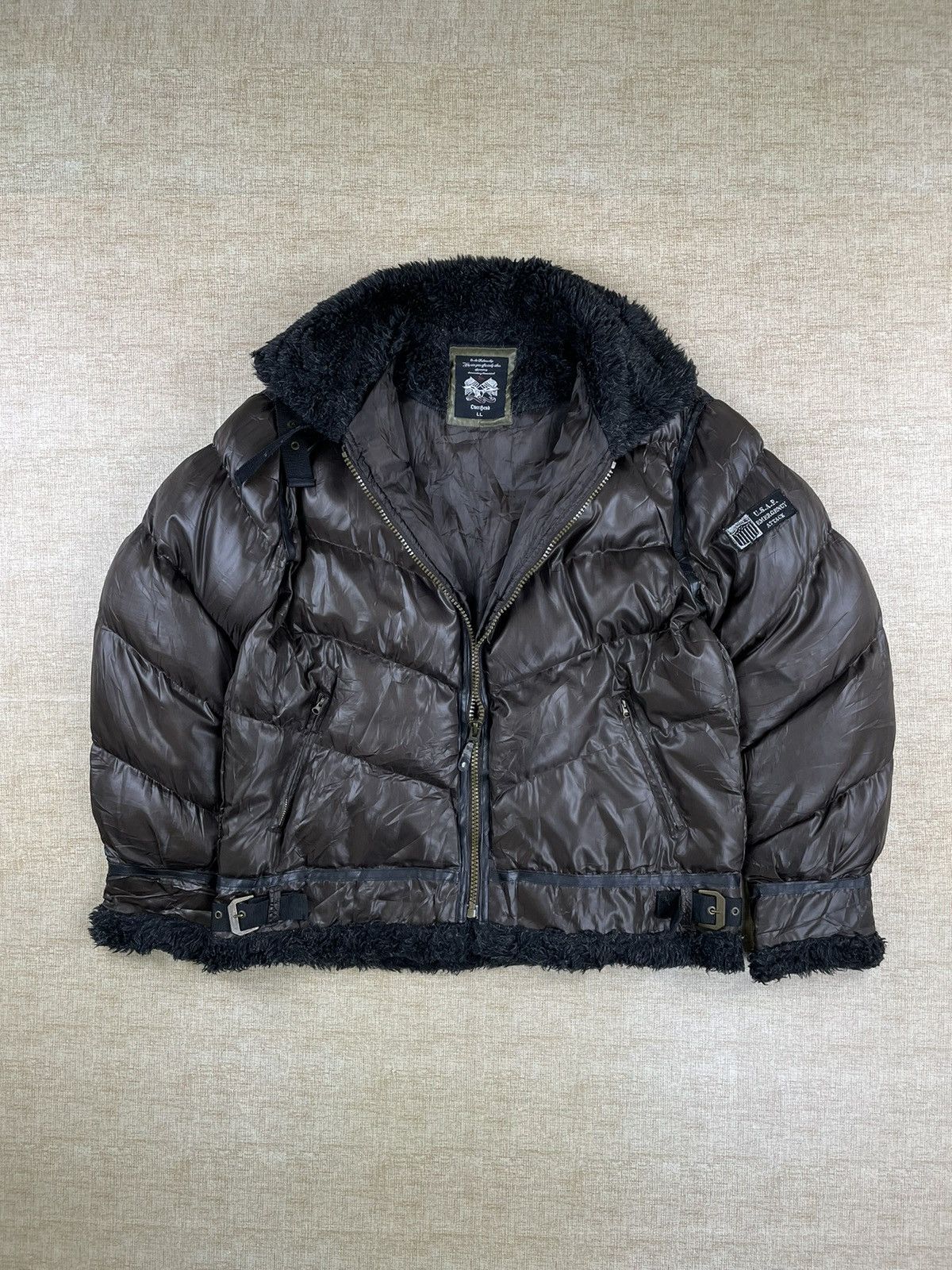 Vintage Vintage USAF Emergency Attack Faux Fur Puffer Jacket Size US L / EU 52-54 / 3 - 11 Thumbnail