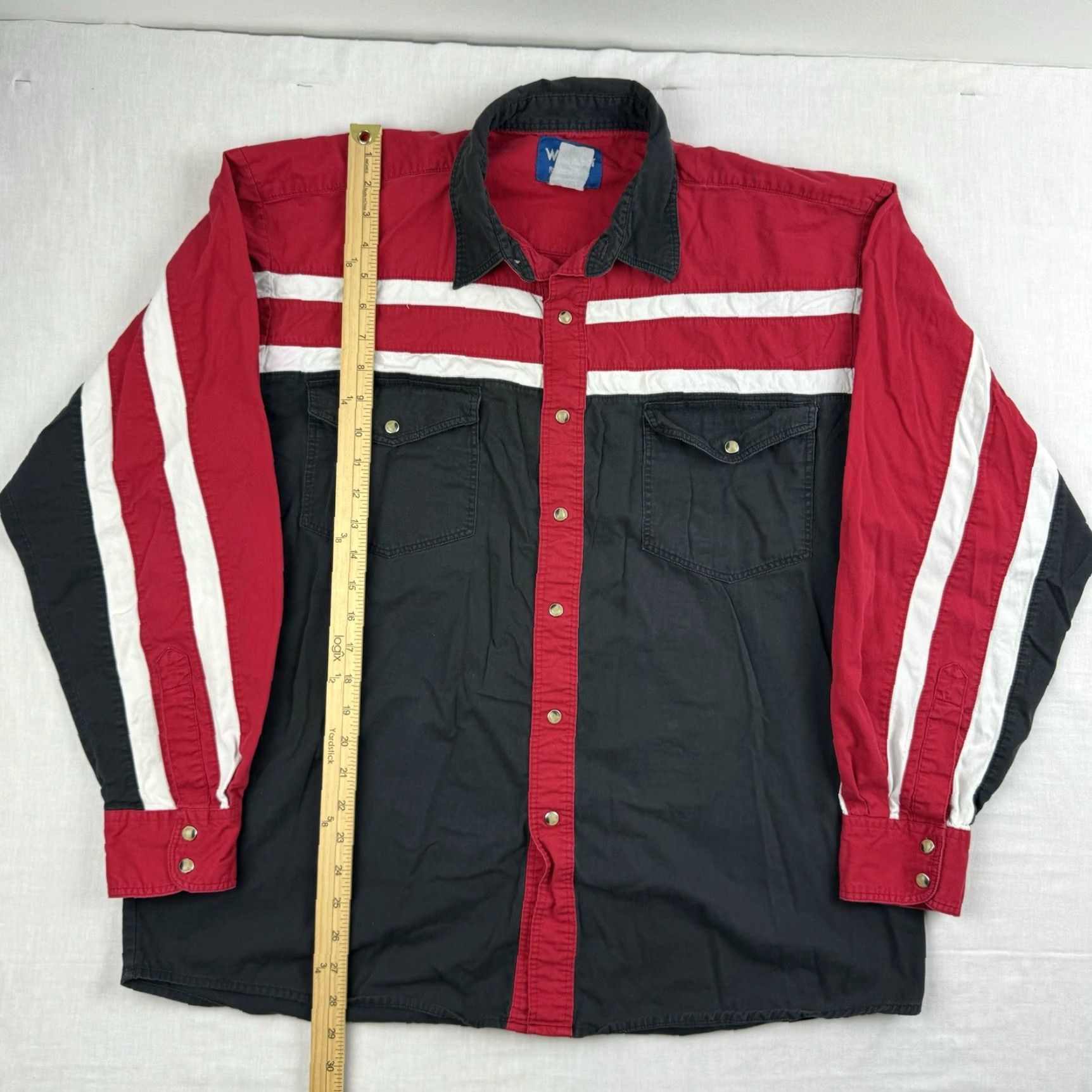Wrangler Vintage Wrangler Western Shirt Men XL Black Striped Cowboy Rodeo 90s Long Sleeve Snap Button-Up Size US XL / EU 56 / 4 - 6 Thumbnail
