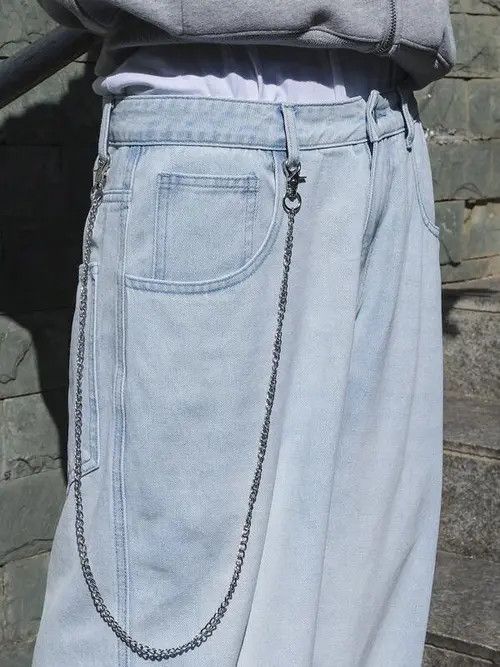 Jean Light Blue Baggy Wide Leg Denim Jeans 90s Size US 34 / EU 50 - 4 Thumbnail