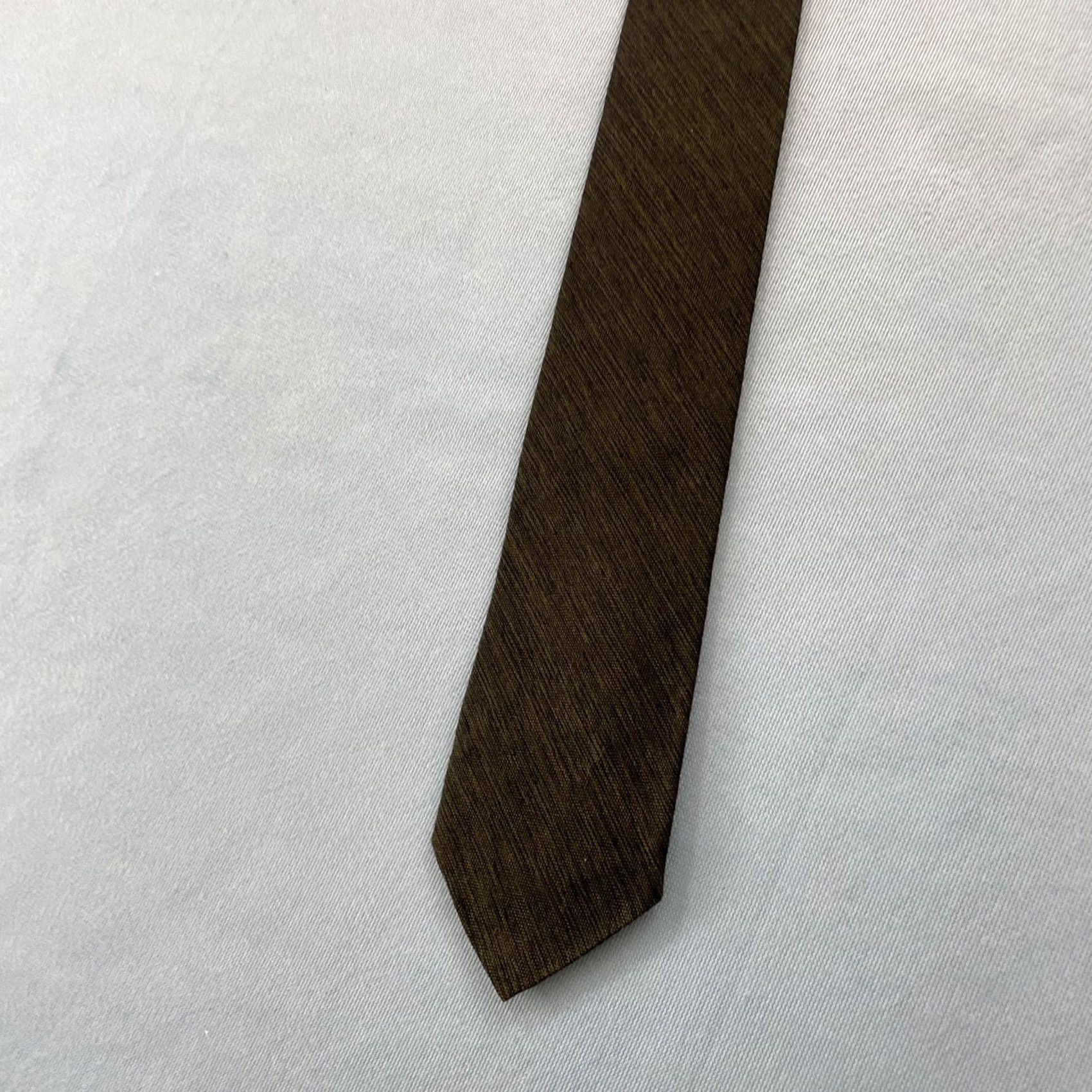 MCM vtg 60s Superba All Silk Skinny Tie MCM Slim Capsule Necktie Green Gray 2.2x58 Capsule Narrow Necktie Size ONE SIZE - 4 Thumbnail