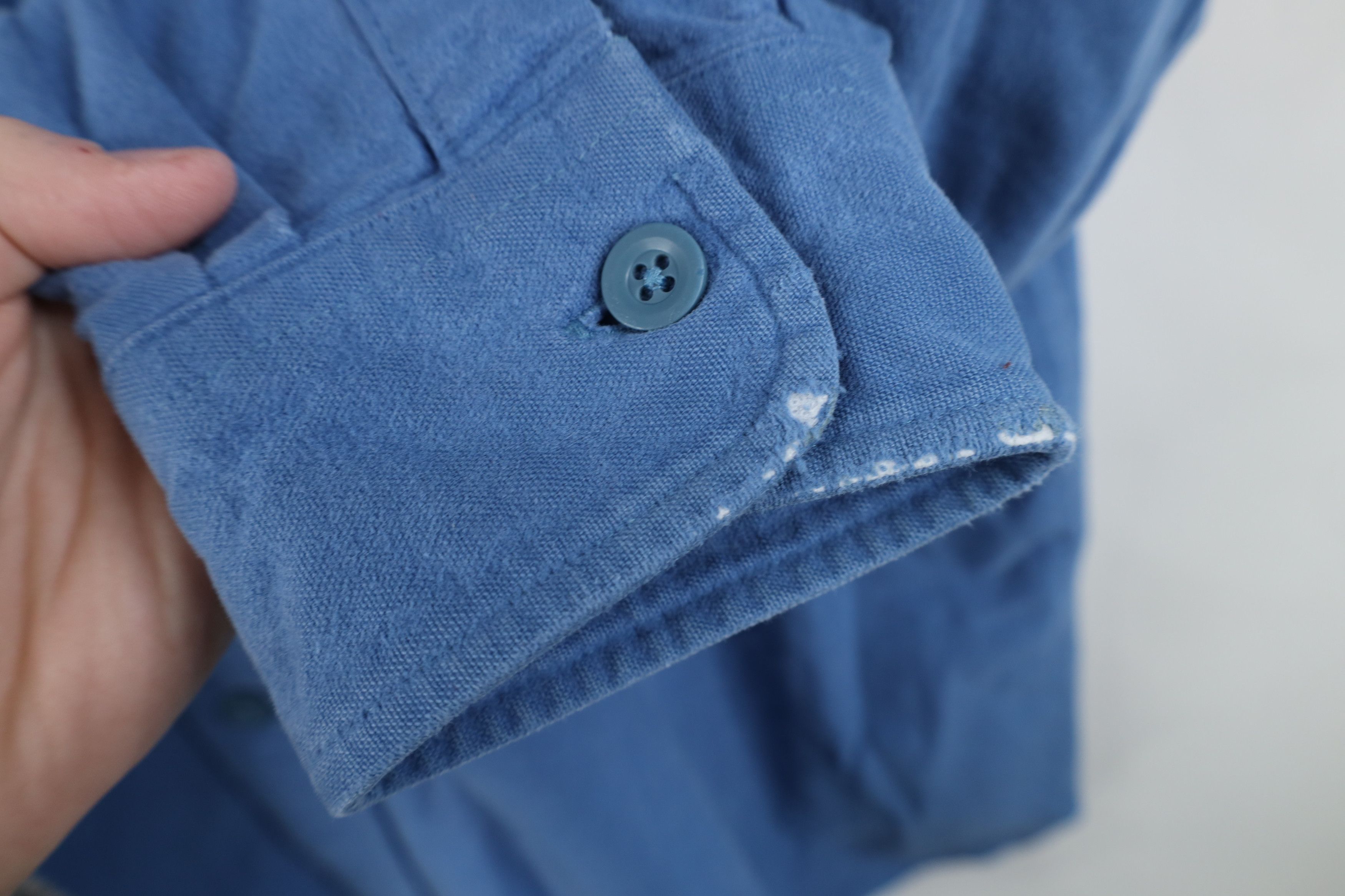 L.L. Bean Vintage LL Bean Chamois Cloth Collared Button Shirt Blue Size US XXL / EU 58 / 5 - 7 Thumbnail