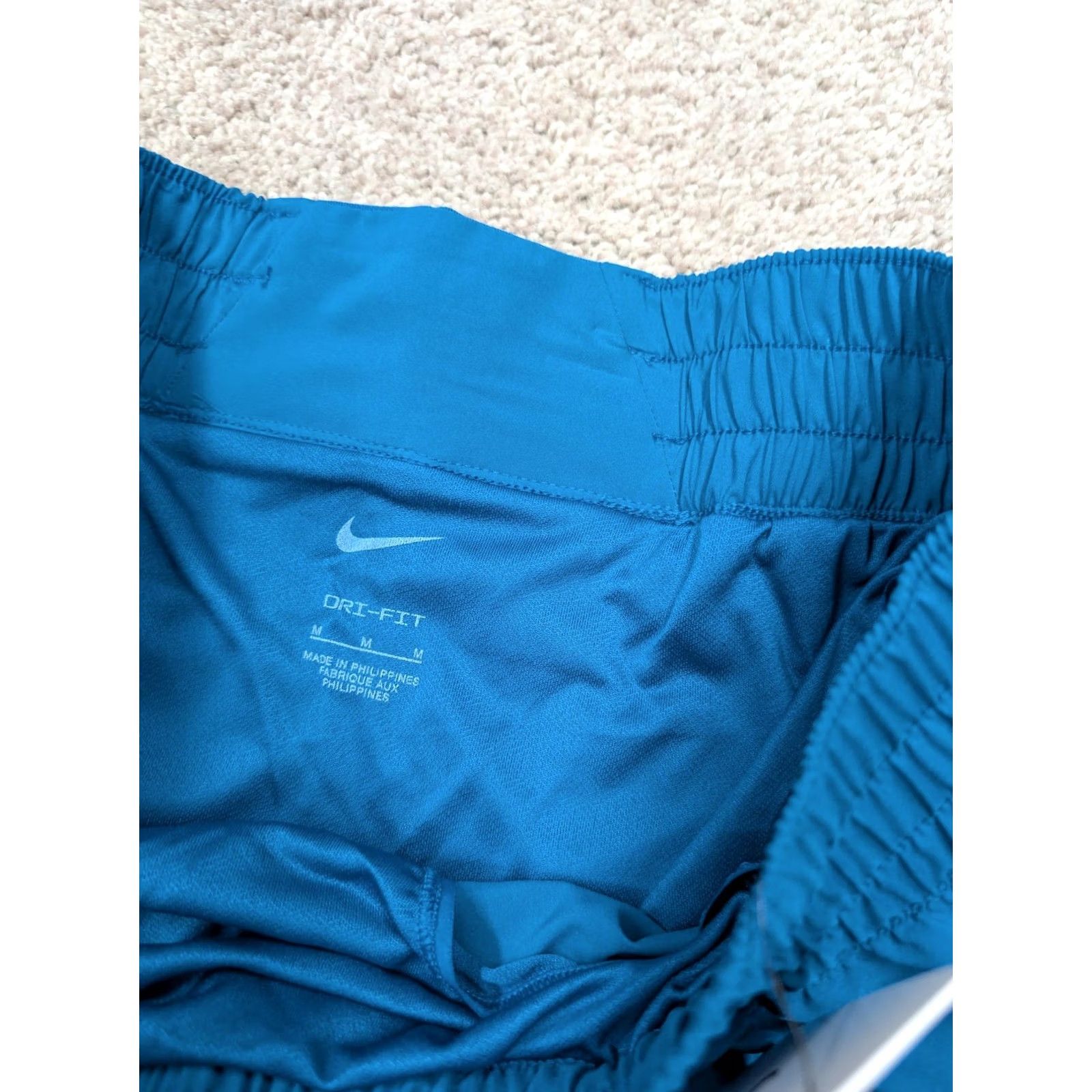 Nike Nike Dri-FIT Shorts Womens Medium Blue Running Training Lined Elastic Waist Size 32" / US 10 / IT 46 - 4 Thumbnail
