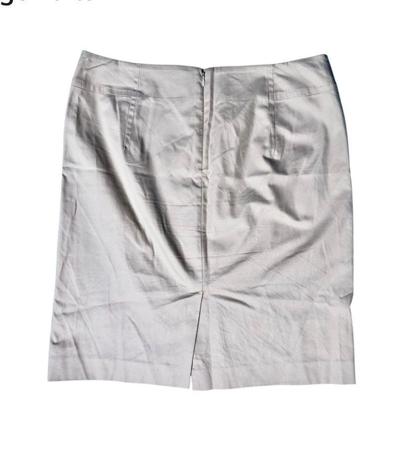 Talbots Talbots Neutral Taupe Stretch Cotton Pencil Skirt – Size 12 Size 34" / US 12 / IT 48 - 2 Thumbnail