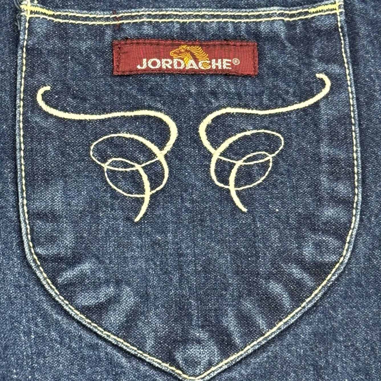 Jordache VTG 80s Jordache Horse-head Blue Jeans Size 36 Regular Unisex Adults 32x26 Dark Wash Flared High Rise Button Zip Cotton Denim Jeans Size US 32 / EU 48 - 7 Thumbnail