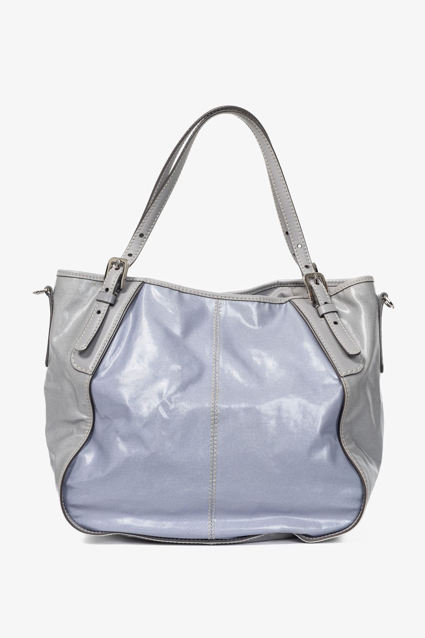 Tod's Tod's G-Line Blue & Grey Coated Canvas 2-Way Tote Size ONE SIZE - 4 Thumbnail