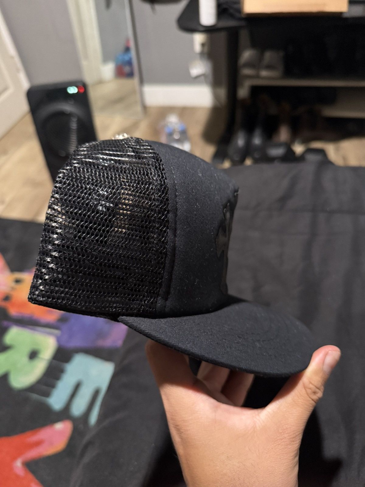 Chrome Hearts Chrome Hearts Black Triple Cross Trucker Hat Size ONE SIZE - 2 Thumbnail