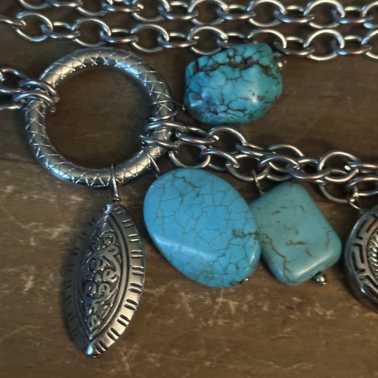 Other Long silver tone turquoise tassel necklace Size ONE SIZE - 4 Thumbnail