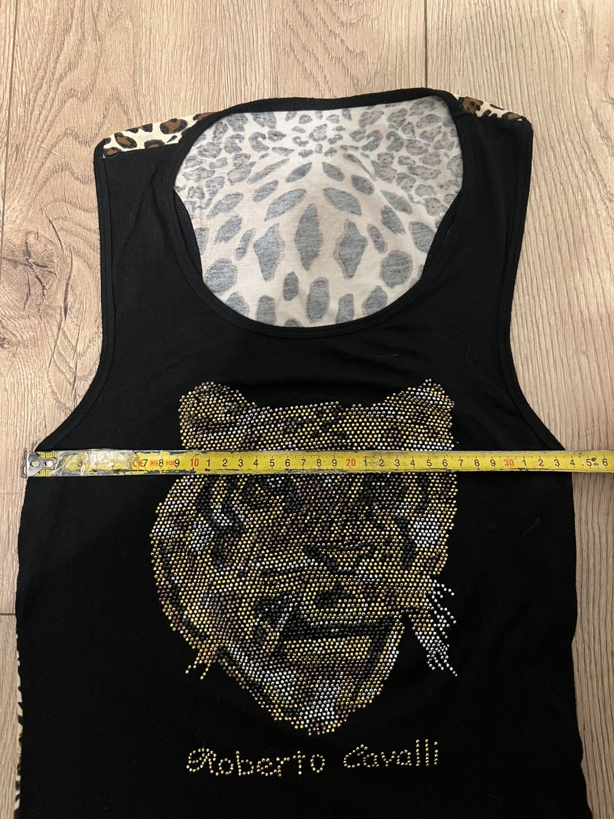Roberto Cavalli Striking Black Roberto Cavalli Rhinestone Tiger Tank Top Size S / US 4 / IT 40 - 6 Thumbnail