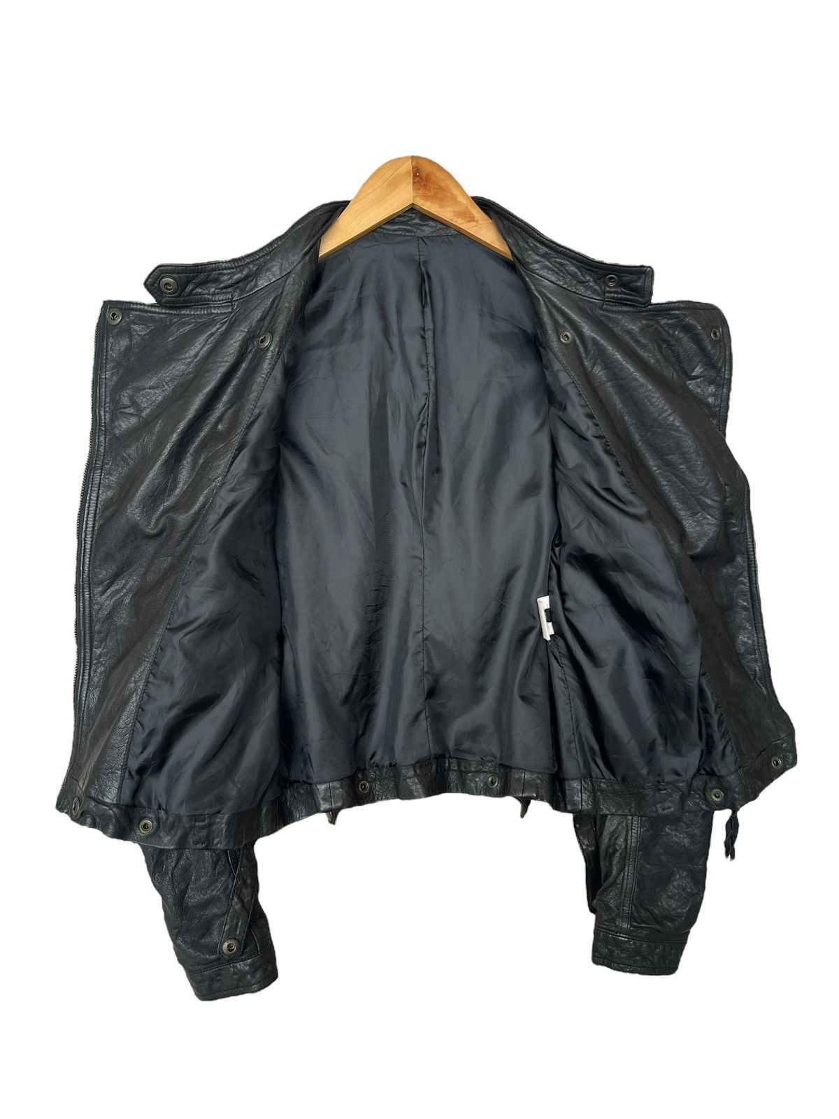 Sheep Leather Multizip Gothic Black Leather Racing Jacket