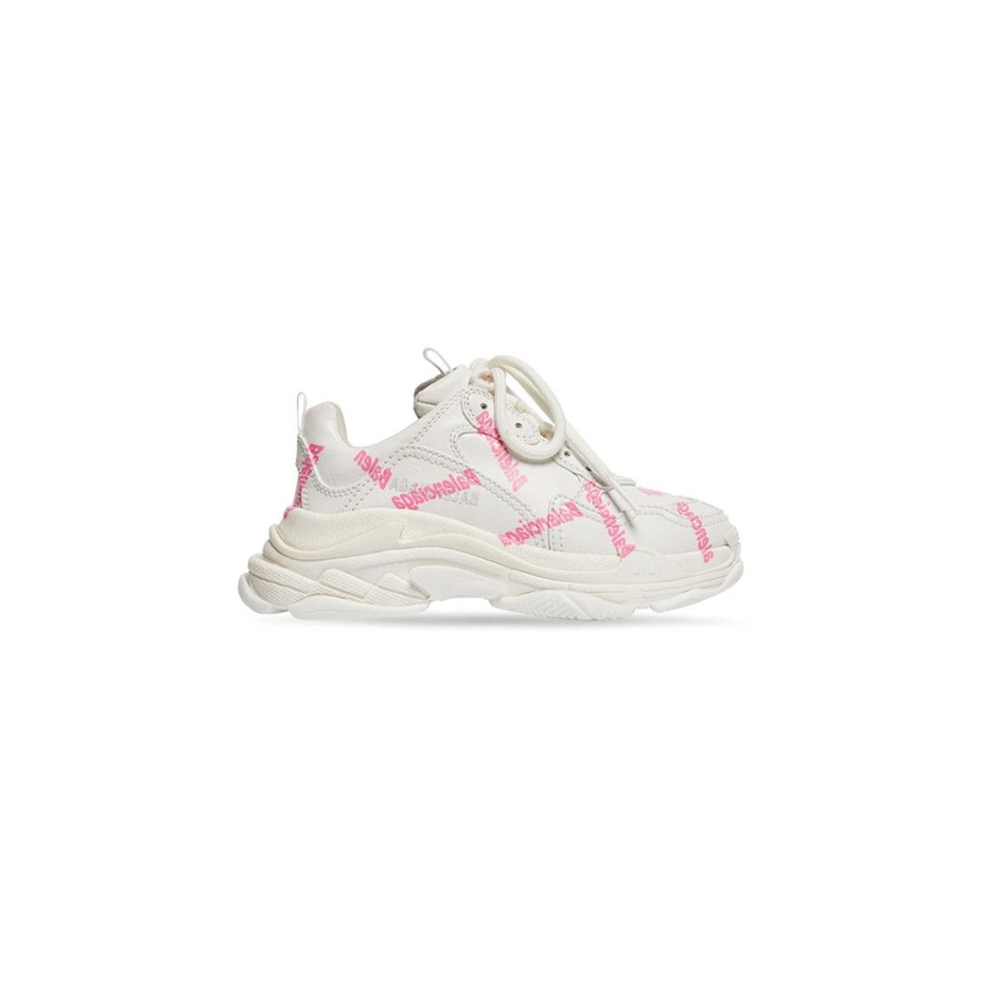 Balenciaga oc11z1125 KIDS Size: 23 / Triple S Logotype Sneakers White Size US 4 / IT 34 - 1 Thumbnail
