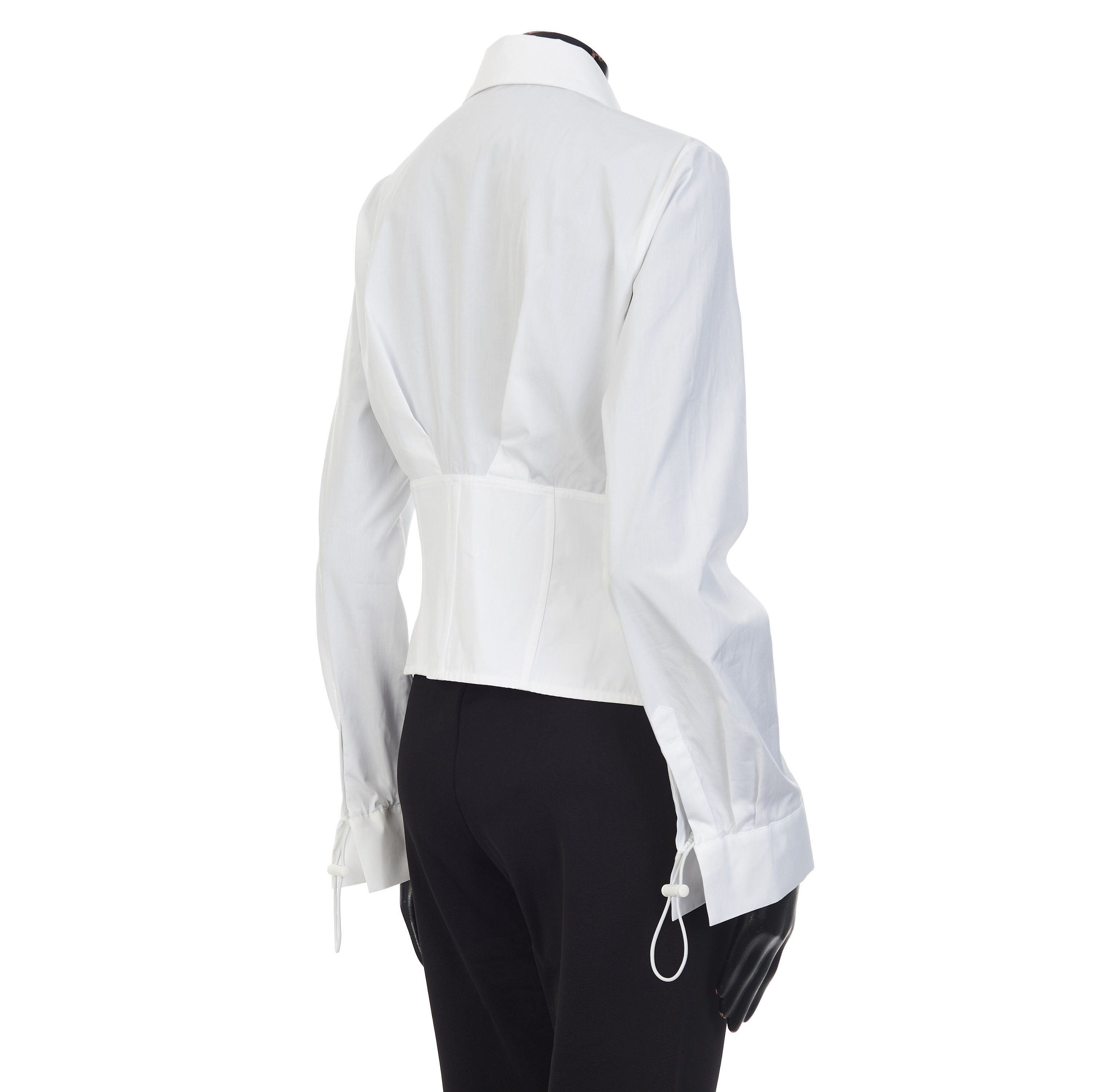 White Long-sleeved Cotton Shirt