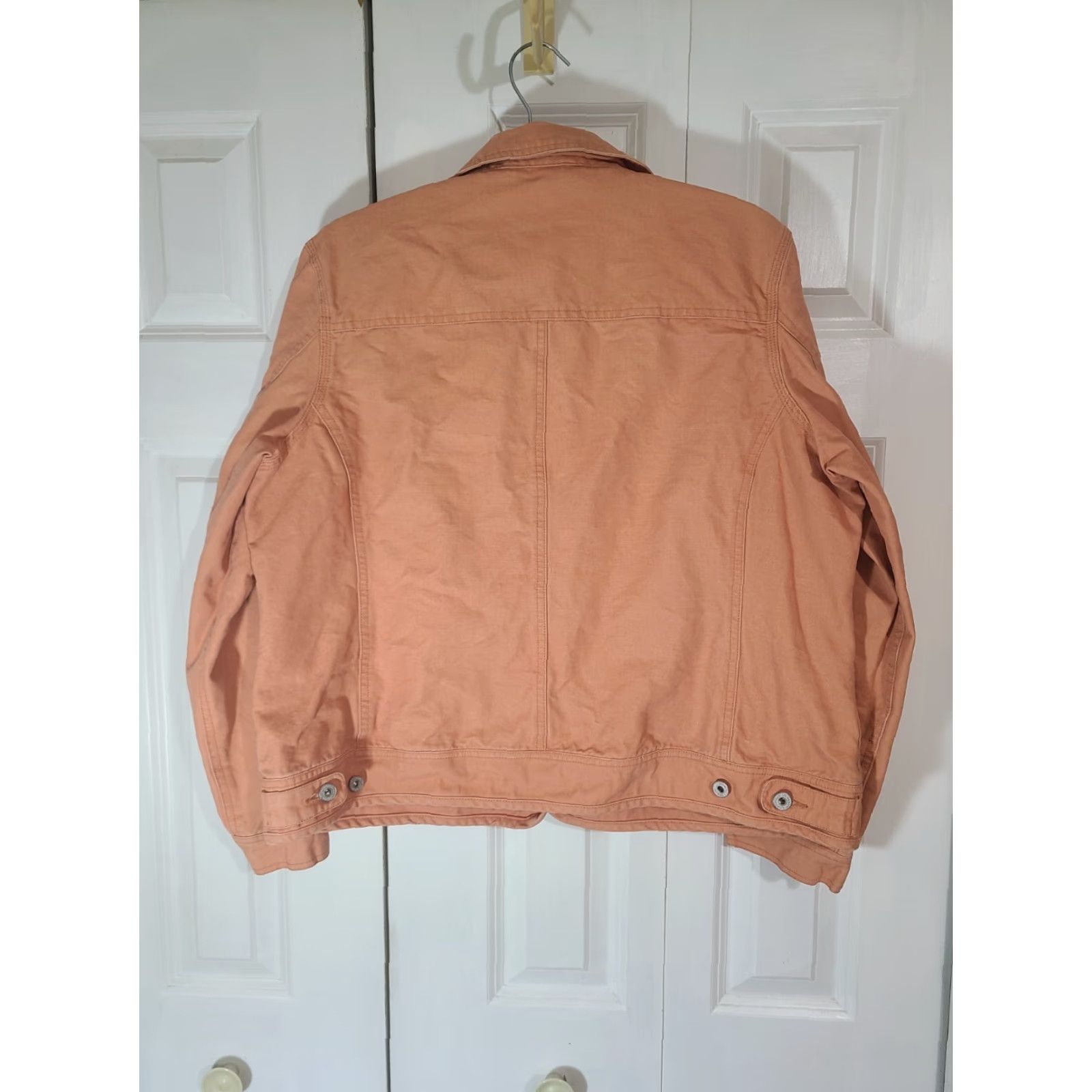Vintage DRI DUCK Jacket Women's XL Soft Canvas Orange Button Front Peach 4 Her Briar Modern Casual Coat Size XL / US 12-14 / IT 48-50 - 5 Thumbnail