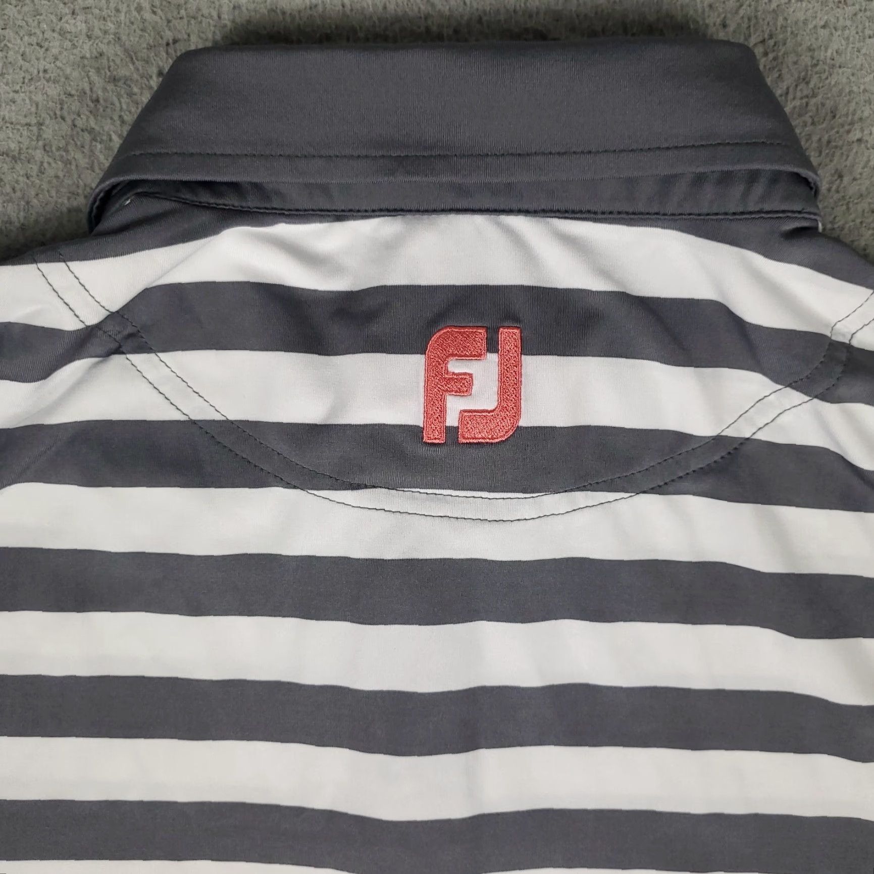 Footjoy FJ FootJoy Polo Shirt Mens Size XL Gray Striped Golf Casual Short Sleeve Size US XL / EU 56 / 4 - 4 Thumbnail