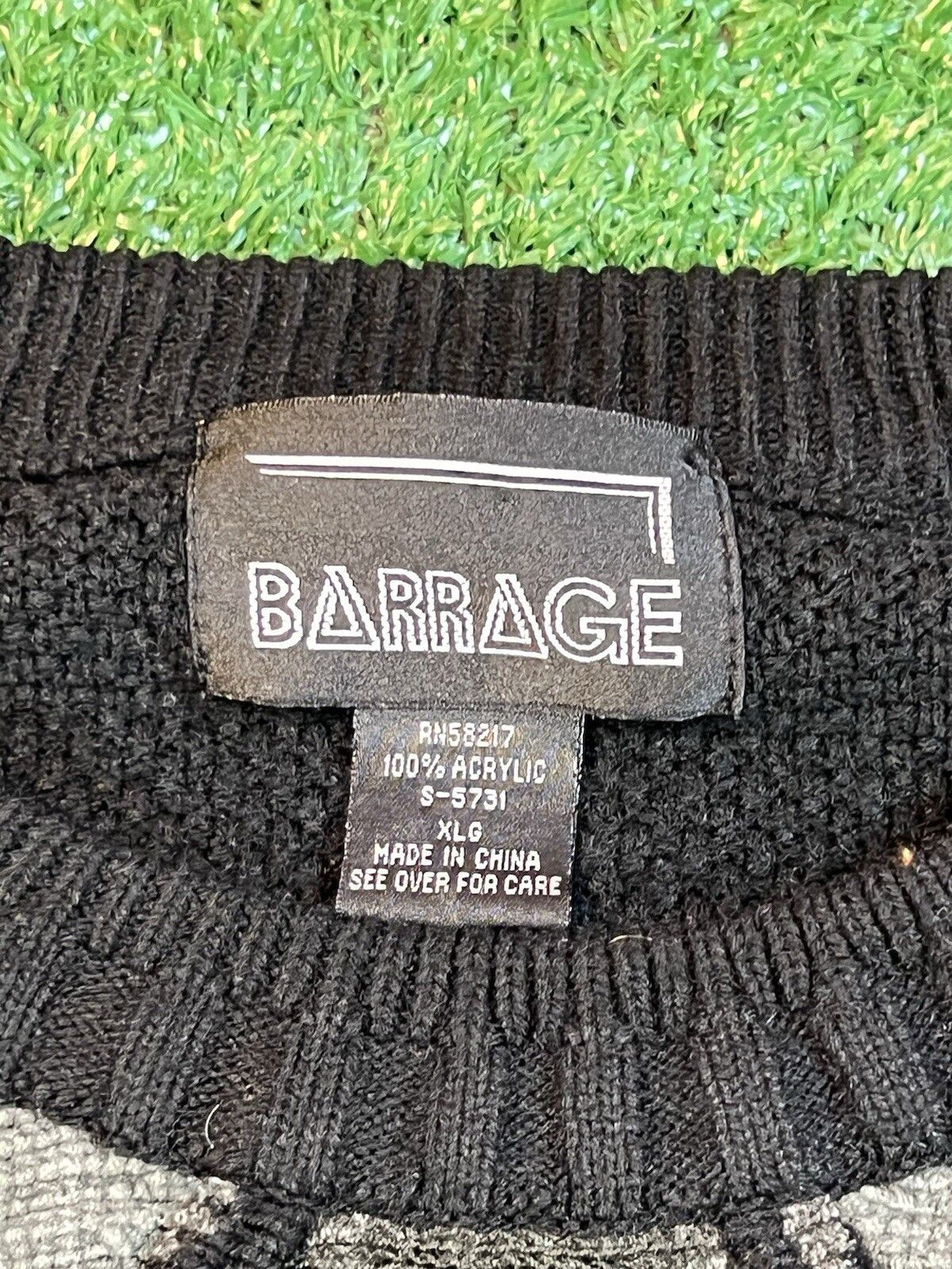 Vintage Vintage Barrage Sweater Black Gray Crew Neck Pullover XL Size US XL / EU 56 / 4 - 3 Thumbnail