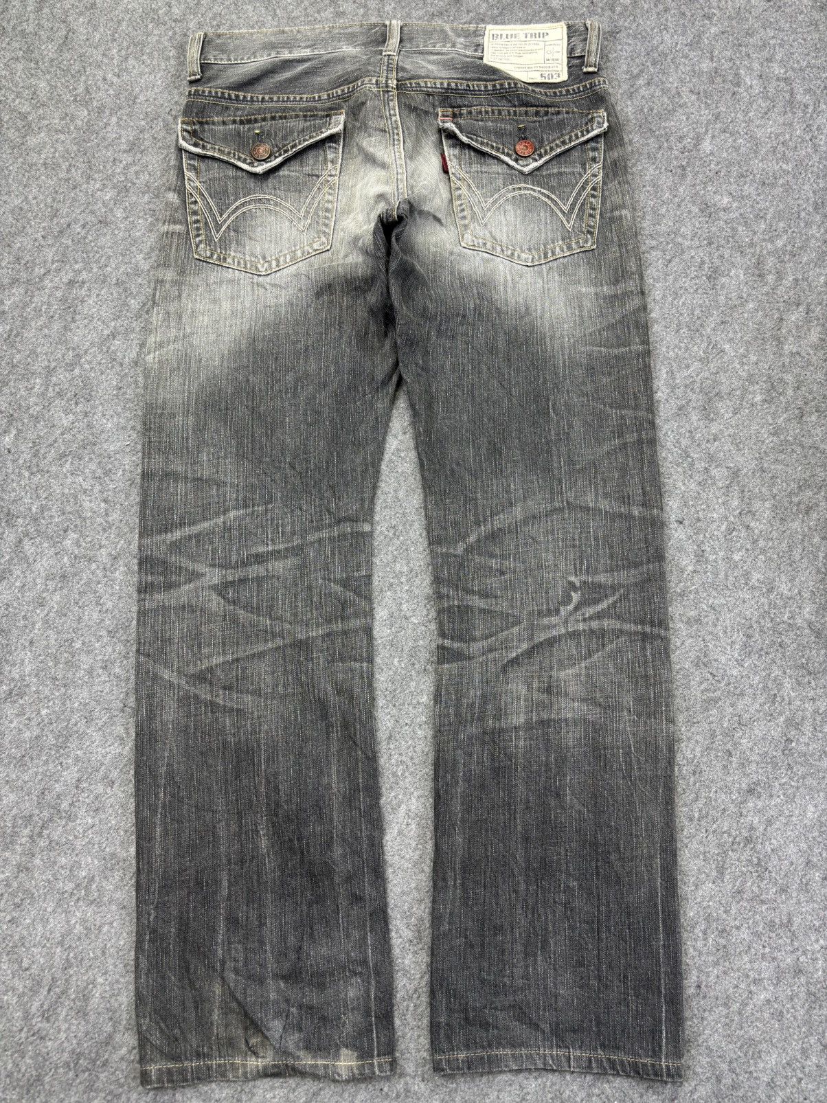 Edwin Edwin Black Wash Raw Fades Straight Denim K32 Size US 35 - 14 Thumbnail